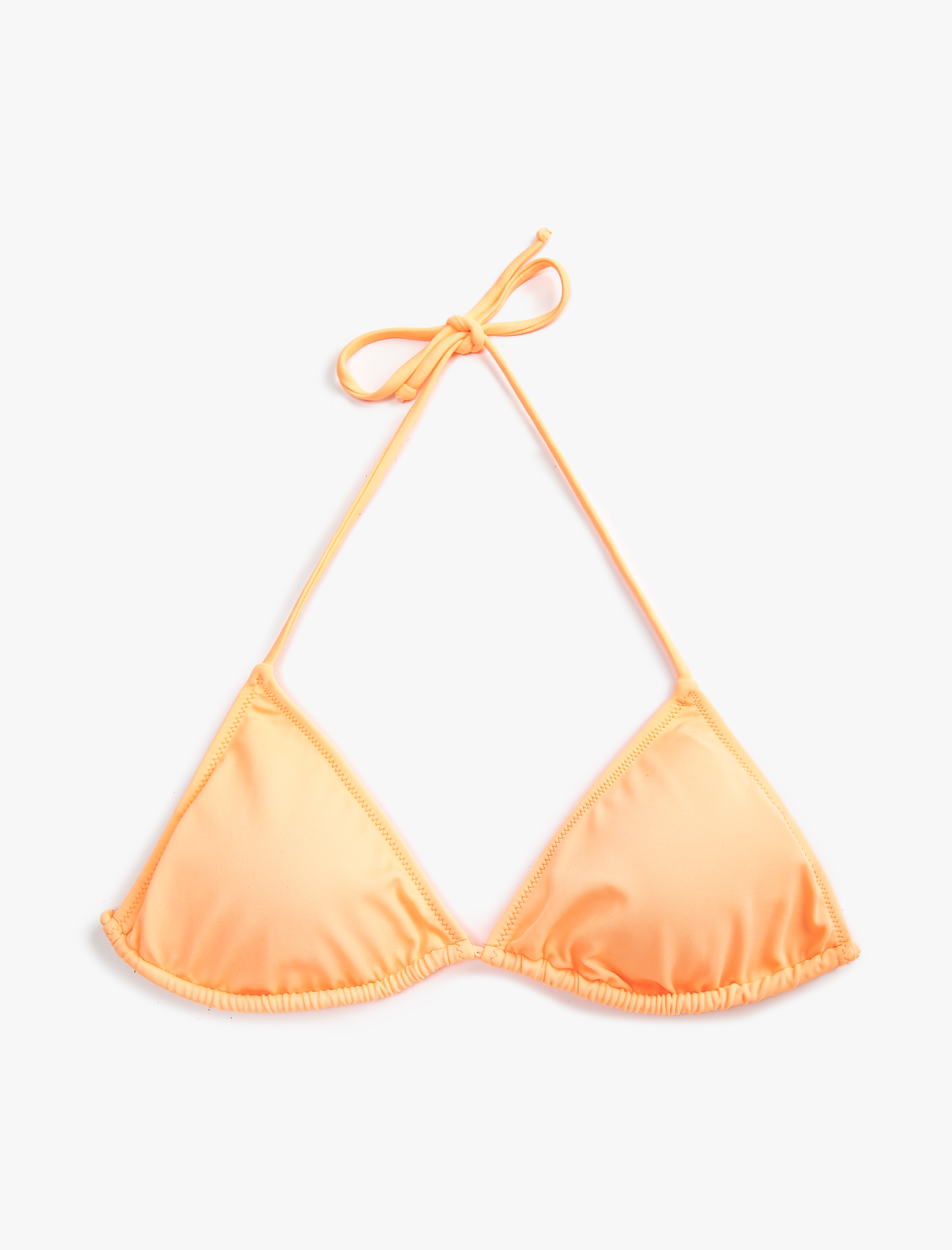   Üçgen Bikini Üstü Basic Kaplı Boyundan Bağlamalı