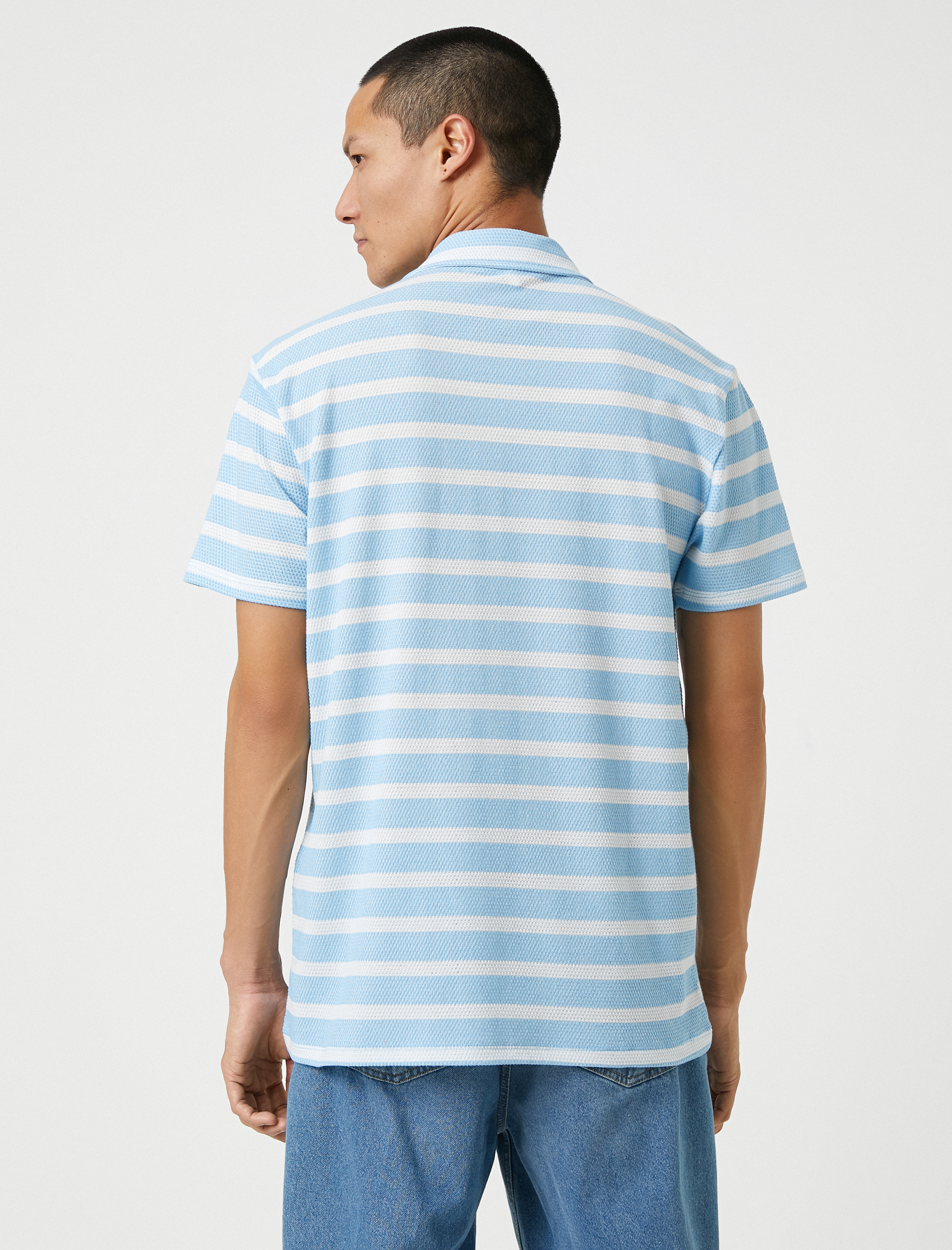   Basic Tişört Polo Yaka Düğmeli Cep Detaylı