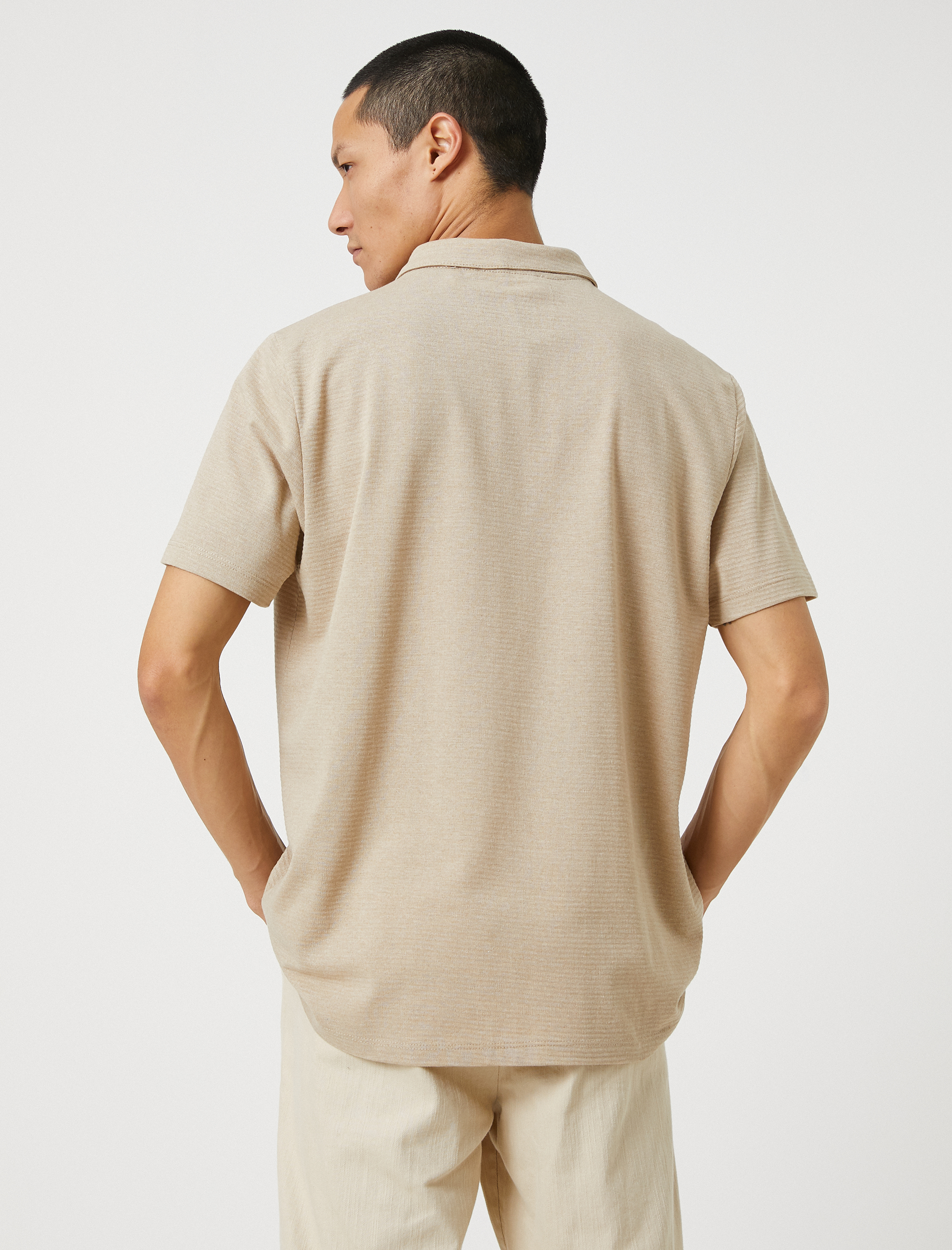   Basic Tişört Polo Yaka Düğmeli Kısa Kollu