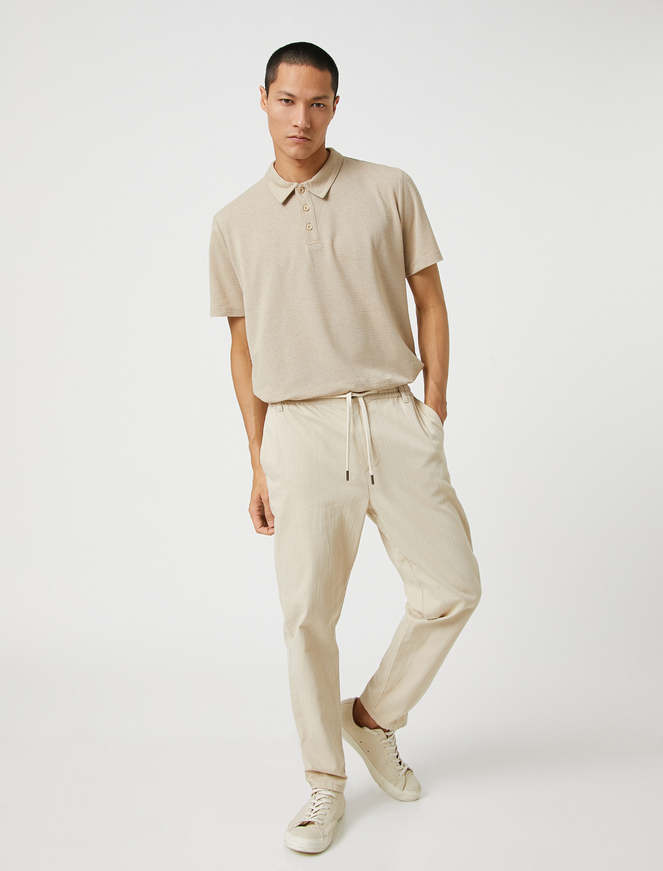   Basic Tişört Polo Yaka Düğmeli Kısa Kollu