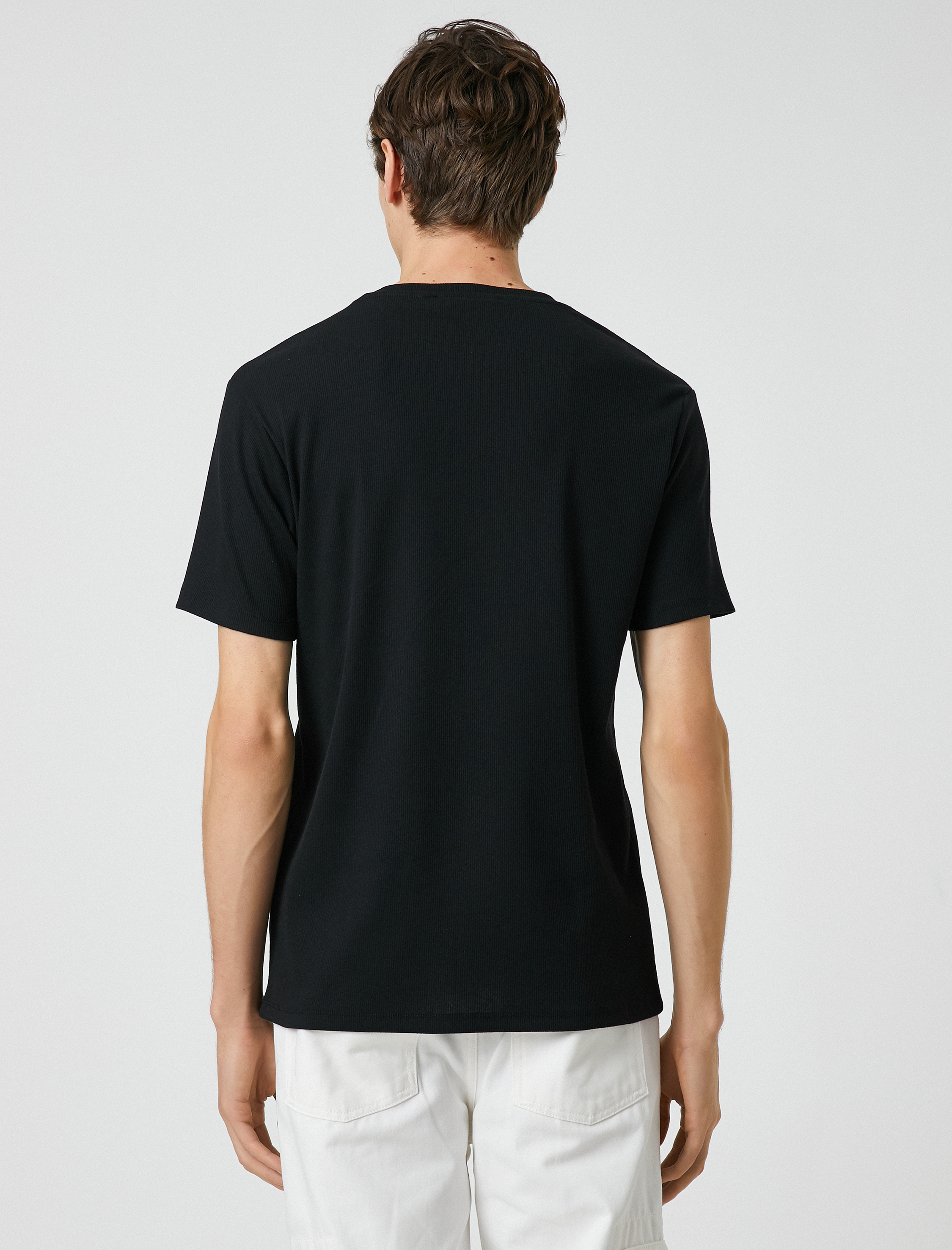   Basic Kaşkorse Tişört Bisiklet Yaka Kısa Kollu