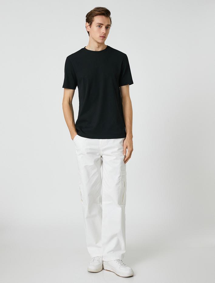  Basic Kaşkorse Tişört Bisiklet Yaka Kısa Kollu