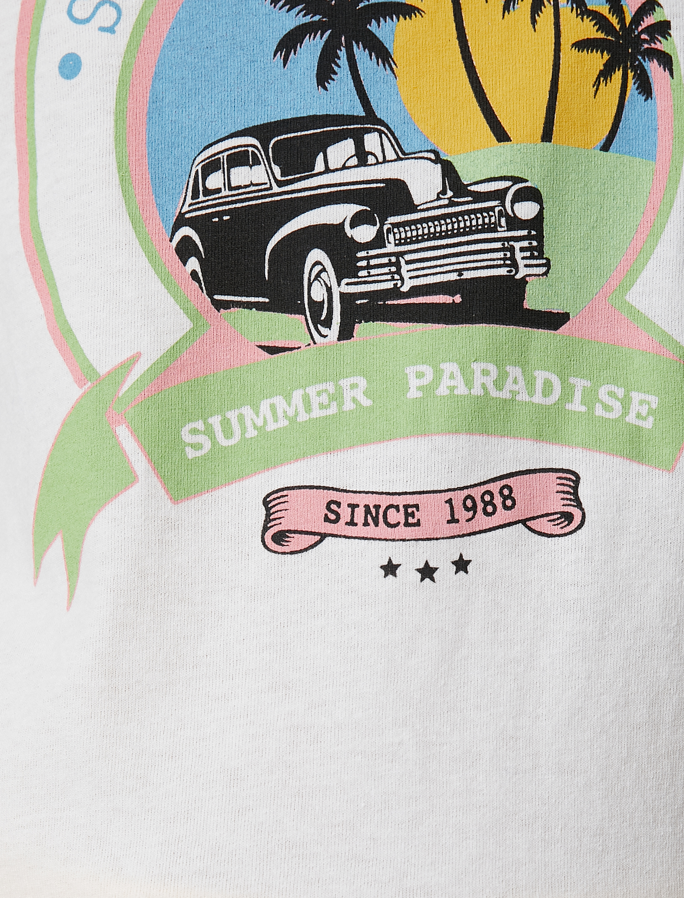   Baskılı Tişört Reglan Kol Bisiklet Yaka