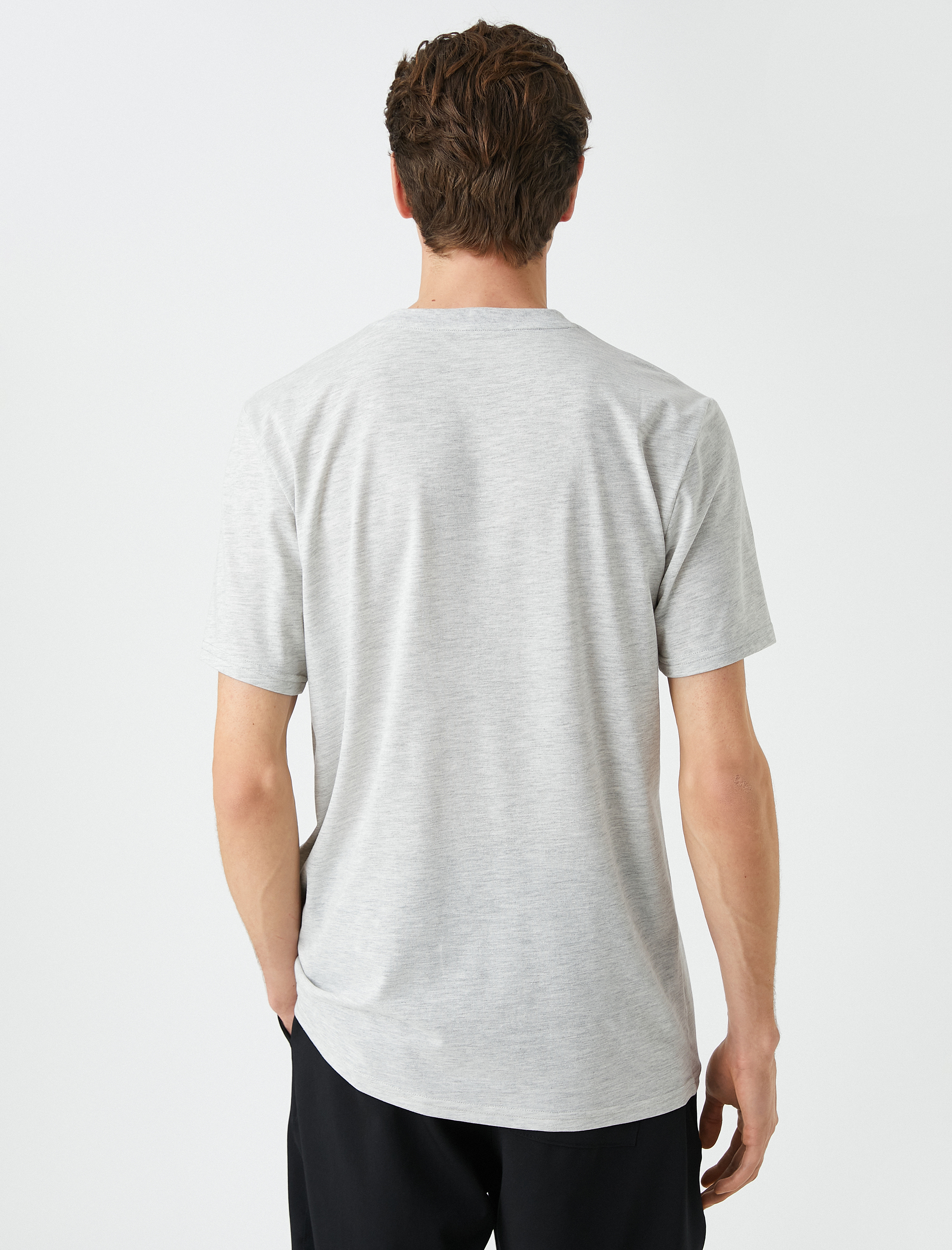   Slogan Baskılı Tişört Bisiklet Yaka Kısa Kollu