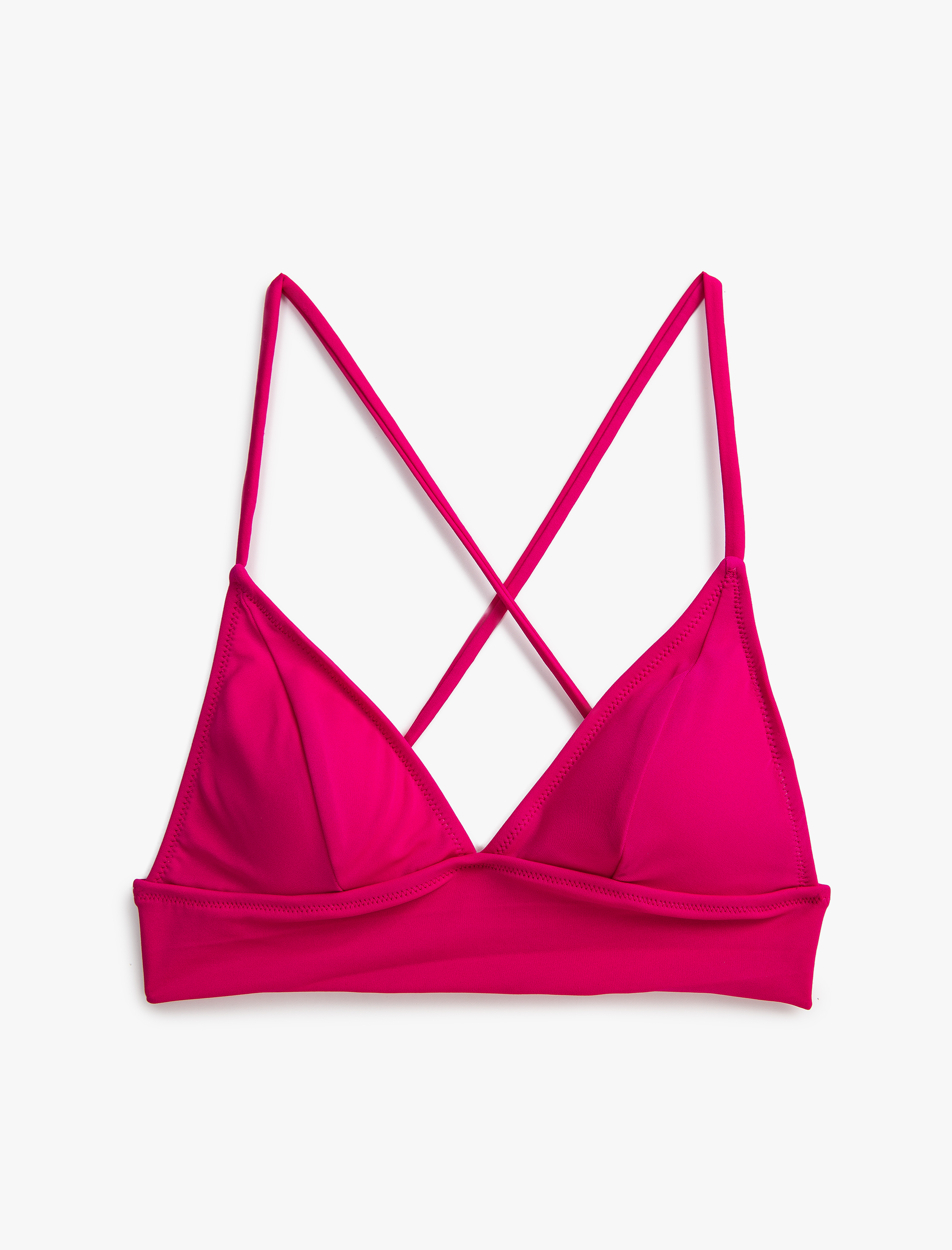   Bralet Bikini Üstü Üçgen Kaplı Çapraz Askı Detaylı