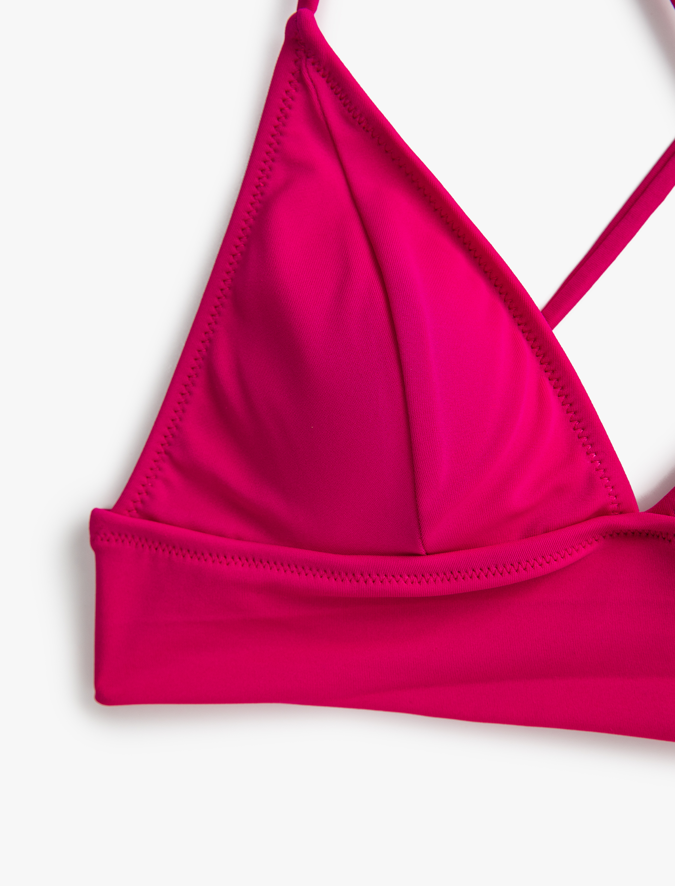   Bralet Bikini Üstü Üçgen Kaplı Çapraz Askı Detaylı