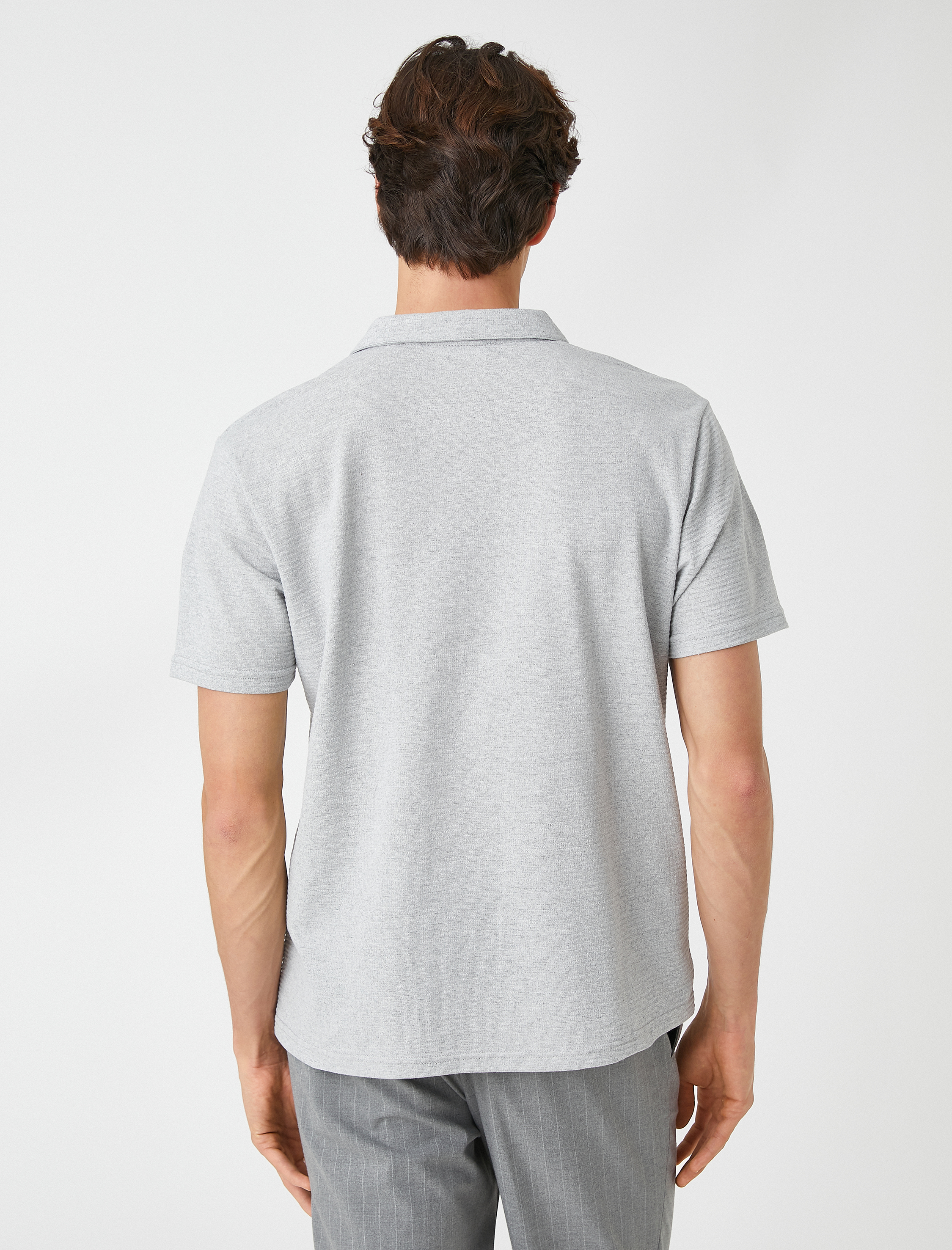   Basic Tişört Polo Yaka Düğmeli Kısa Kollu