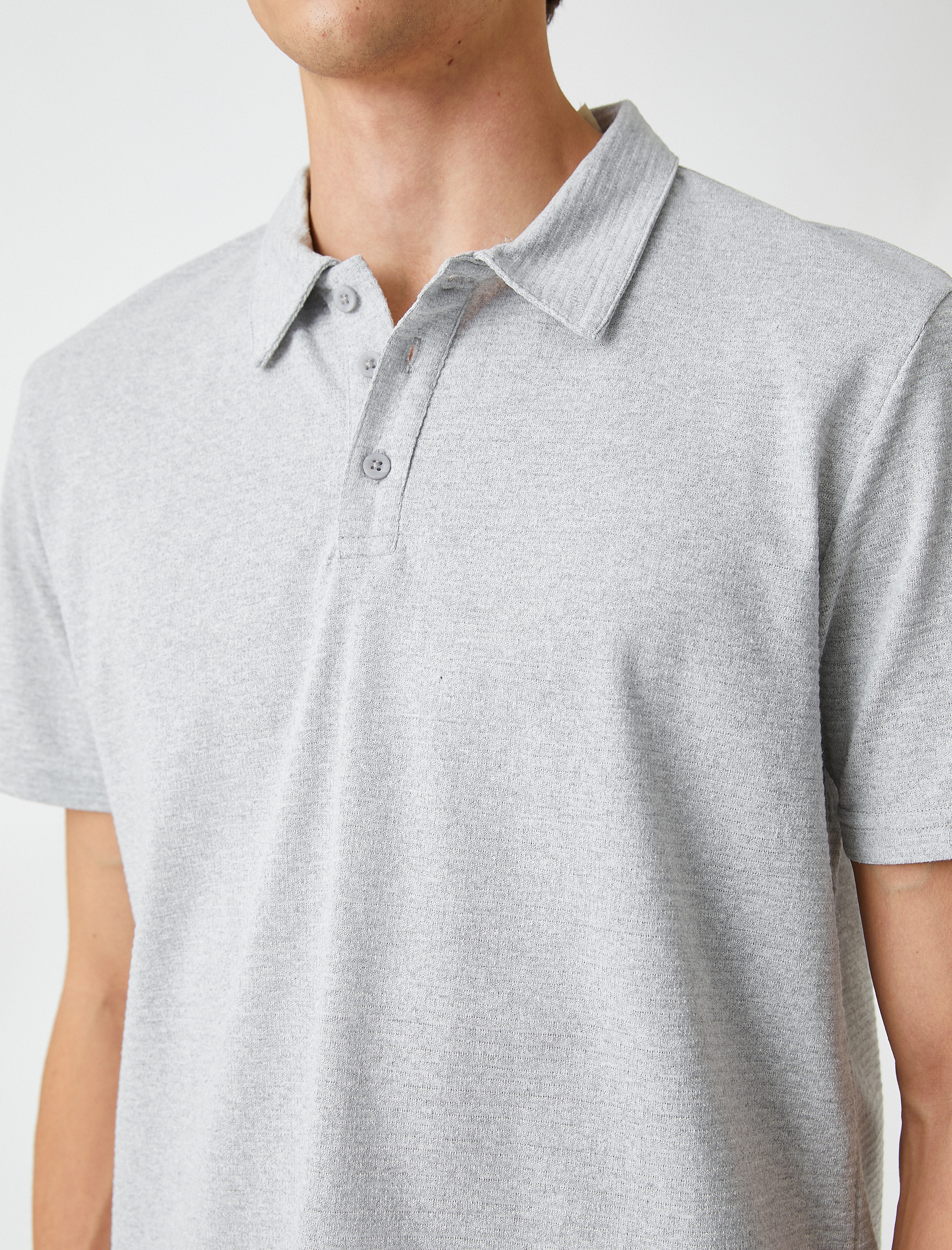   Basic Tişört Polo Yaka Düğmeli Kısa Kollu