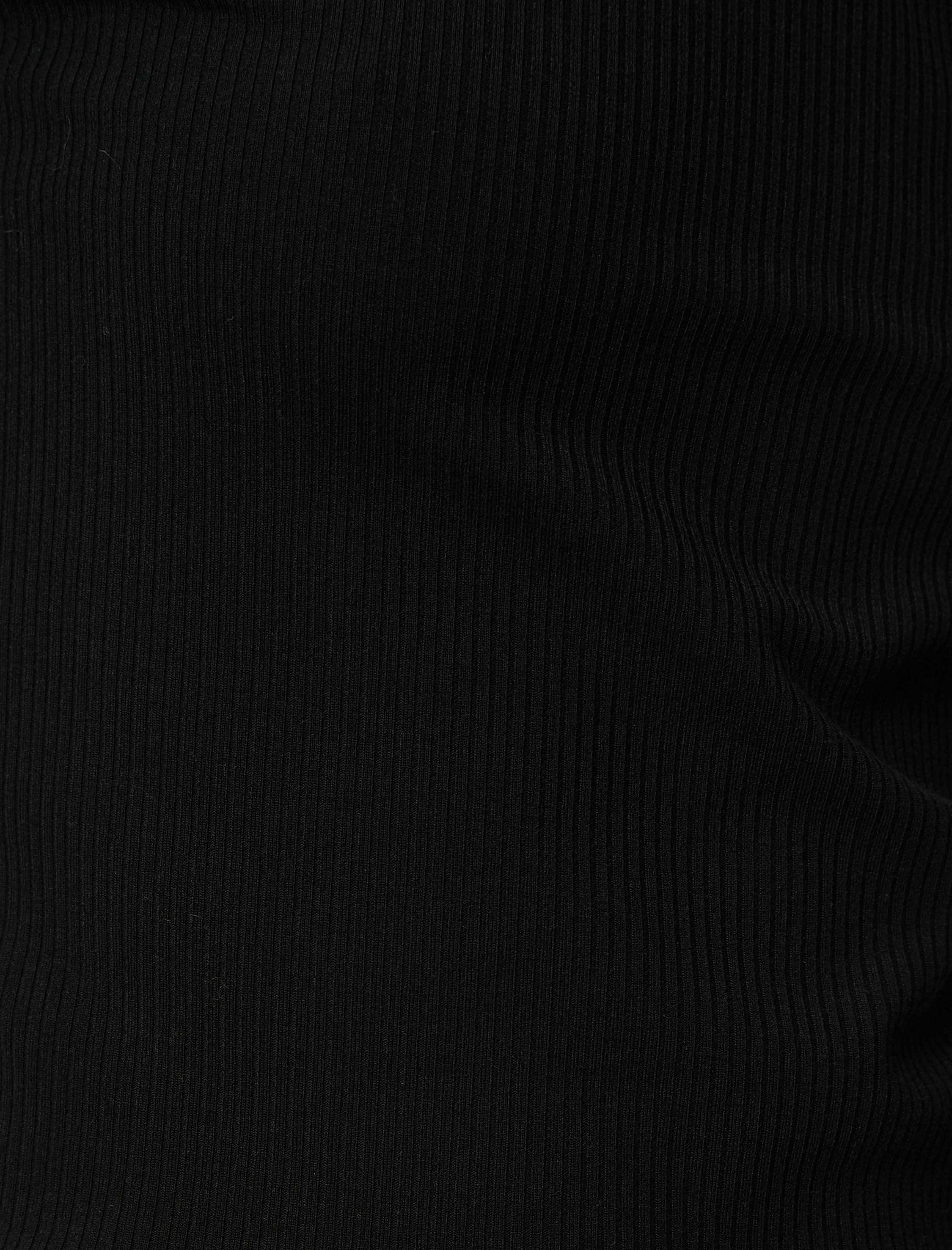   Crop Tişört Kısa Kollu Bisiklet Yaka Fırfır Detaylı