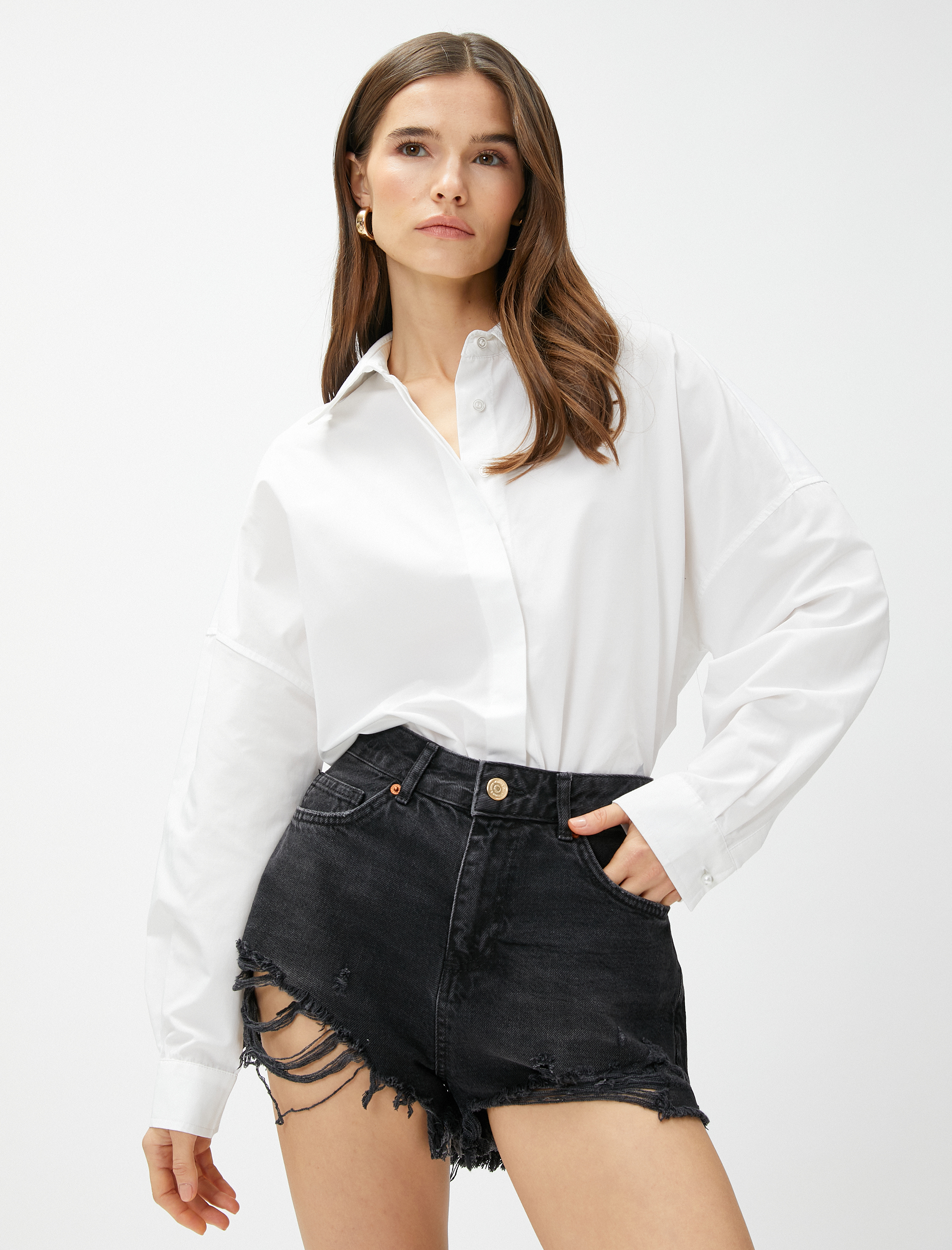   Basic Gömlek Uzun Kollu