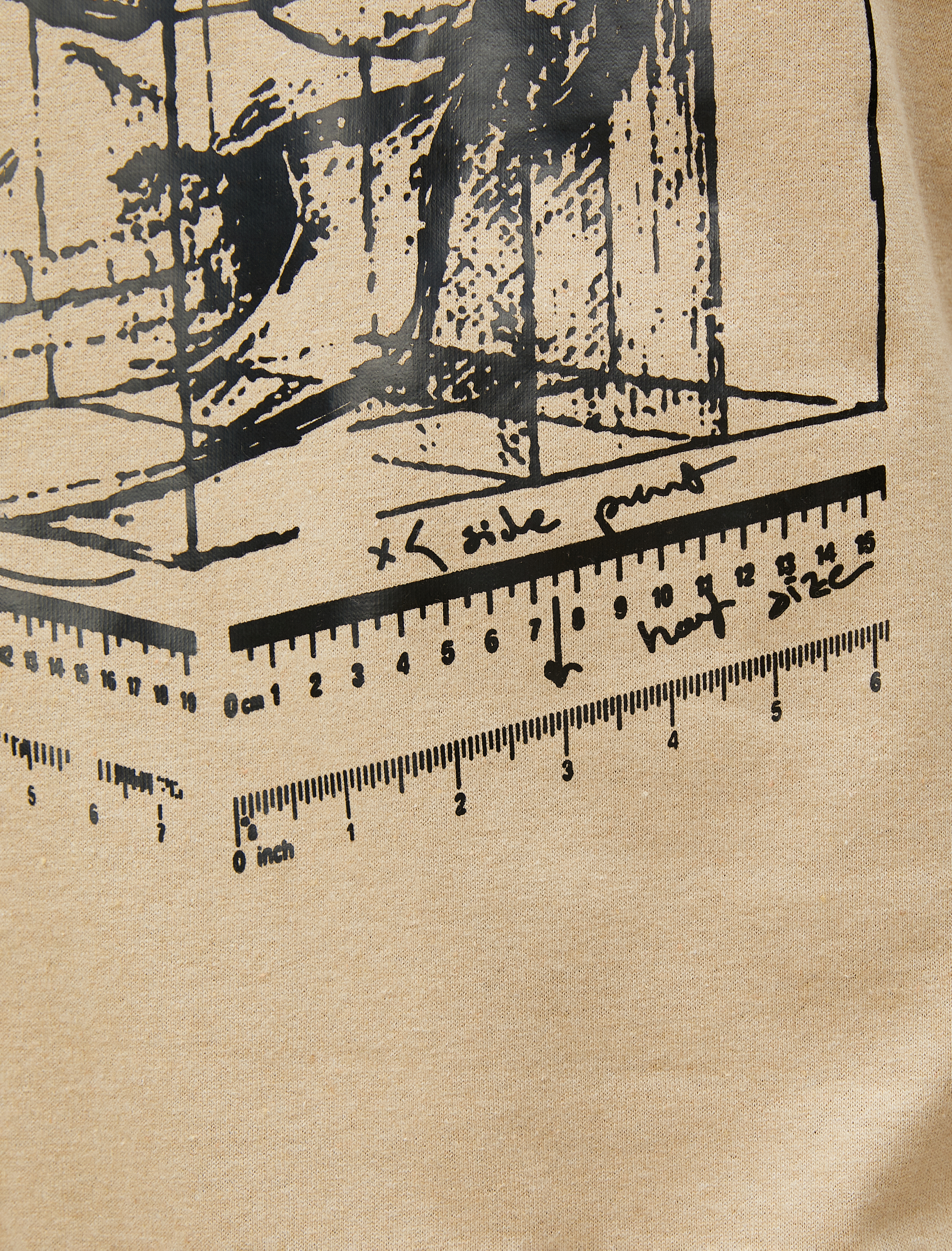   Kuru Kafa Baskılı Tişört Bisiklet Yaka Kısa Kollu