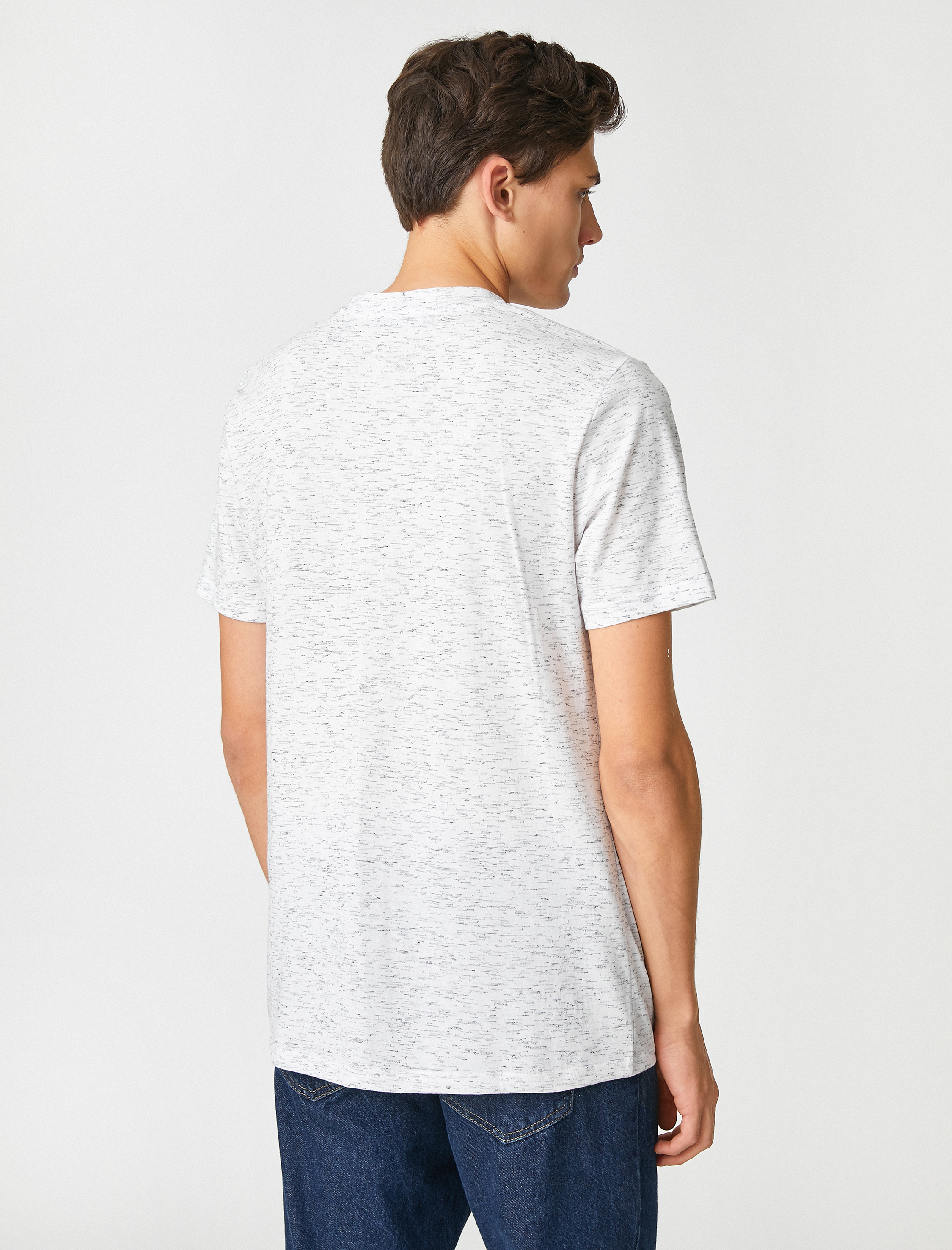   Kırçıllı Tişört Slogan Baskılı Dar Kesim