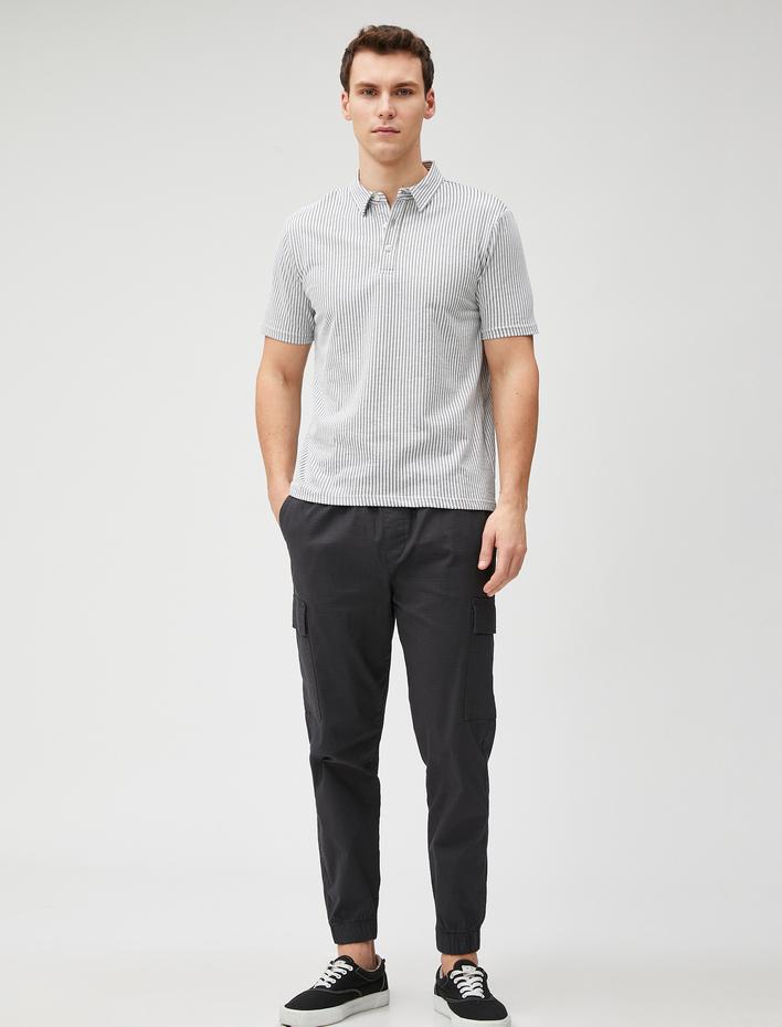  Polo Yaka Tişört Kısa Kollu Pamuklu Düğmeli