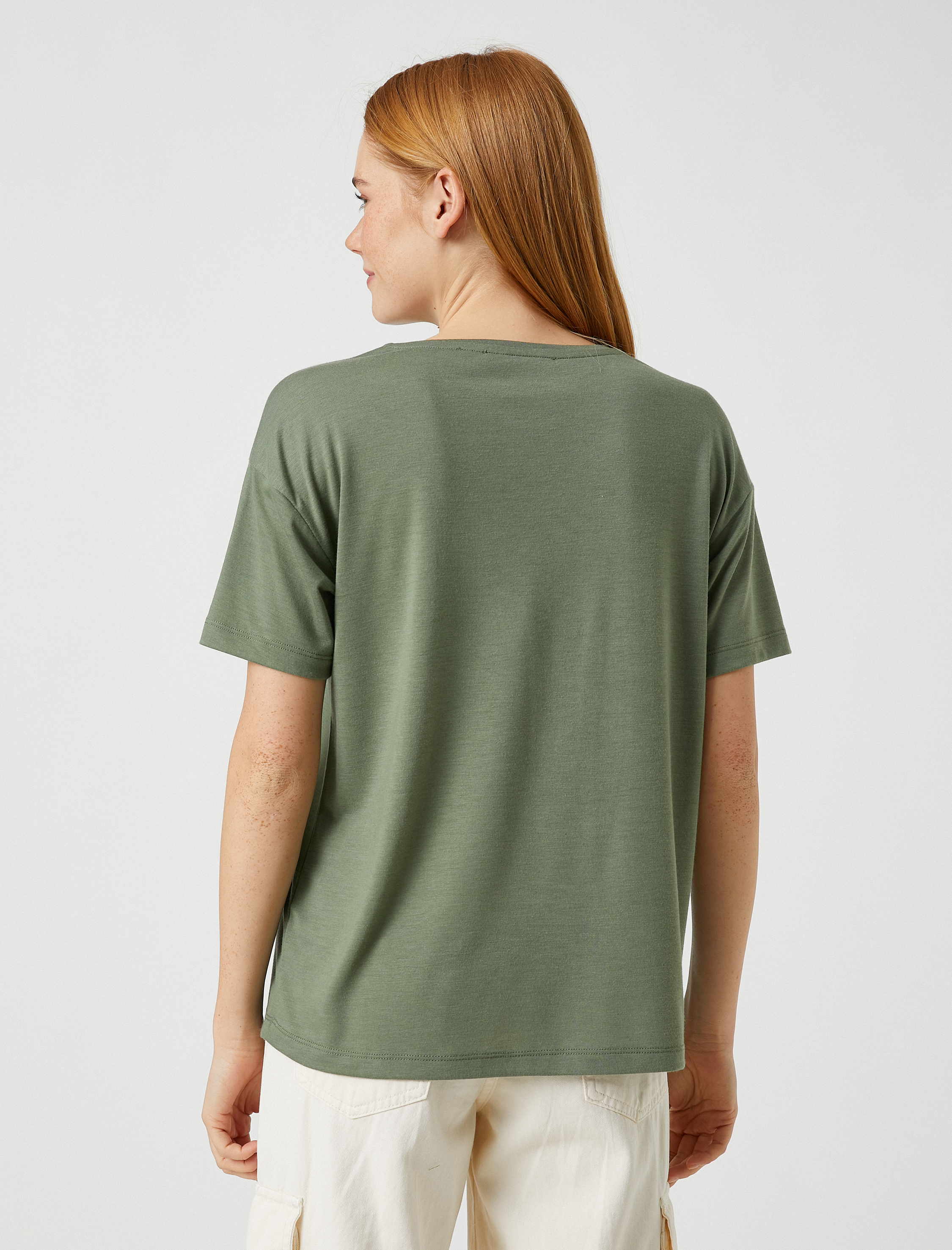   Payetli Tişört Kısa Kollu Bisiklet Yaka