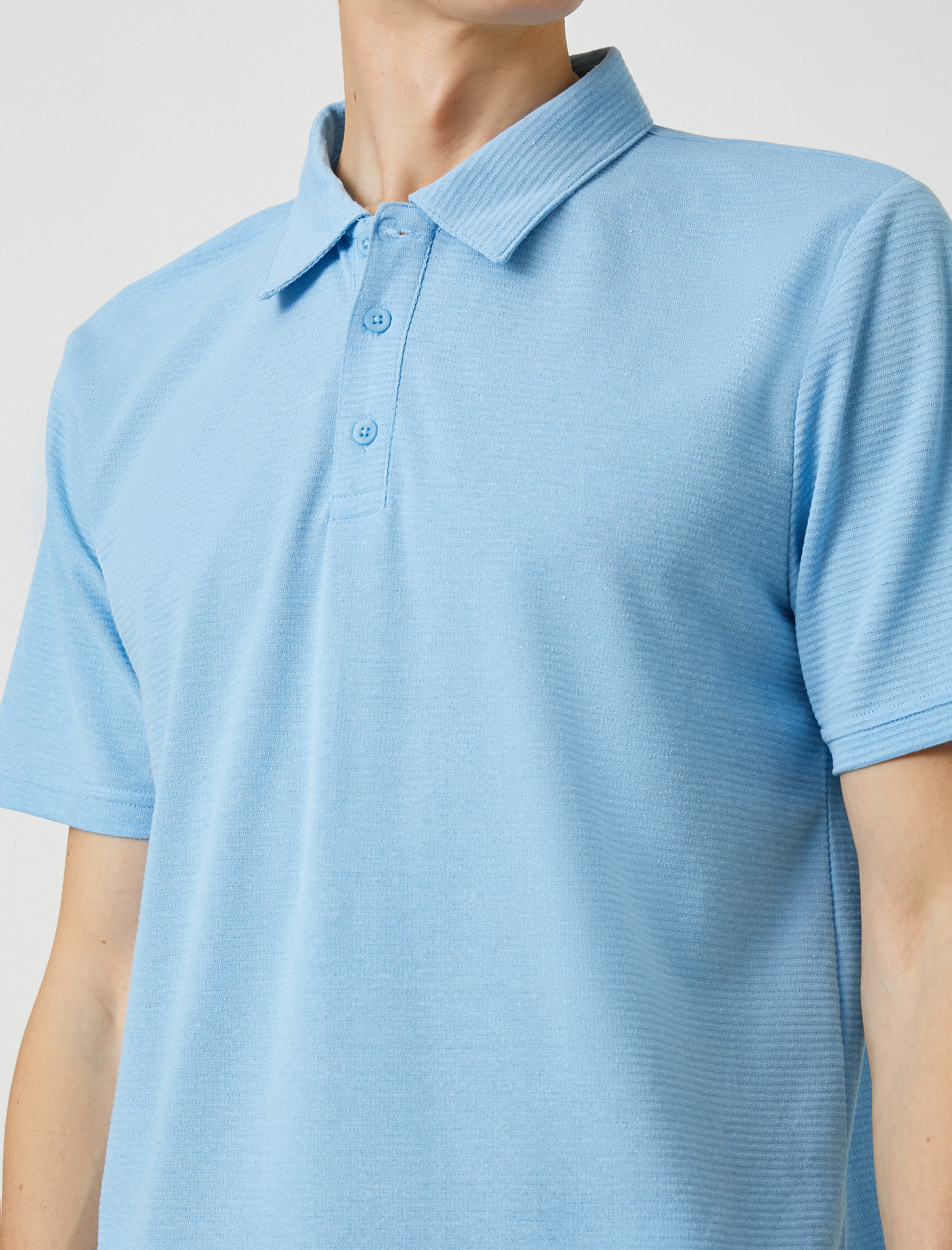   Basic Tişört Polo Yaka Düğmeli Kısa Kollu