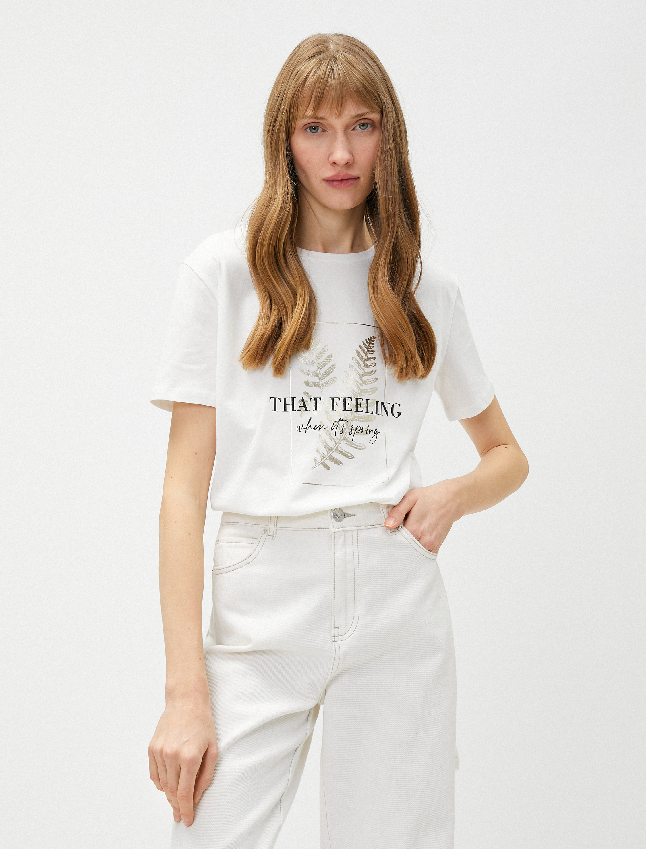   Baskılı Tişört Kısa Kollu Bisiklet Yaka