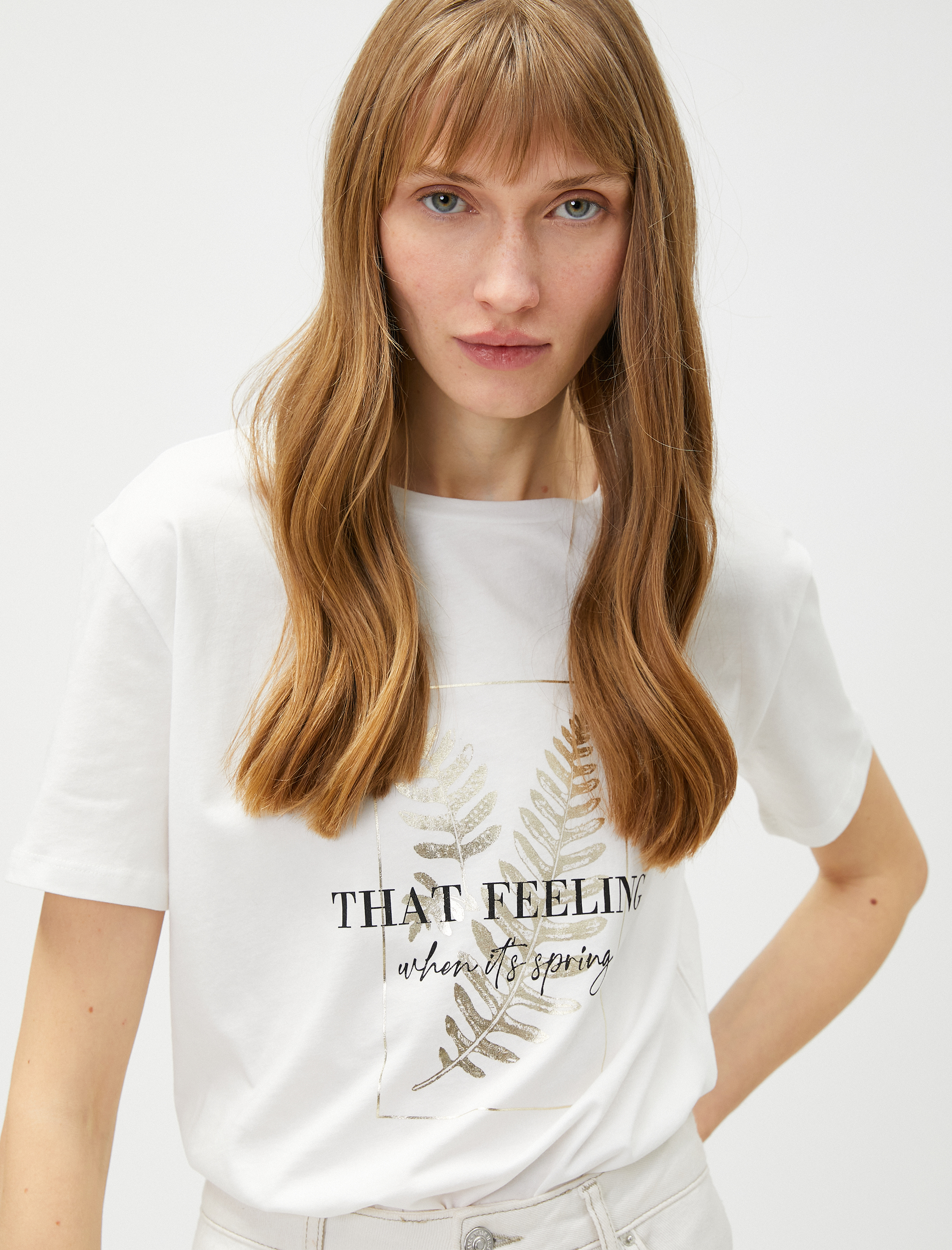   Baskılı Tişört Kısa Kollu Bisiklet Yaka