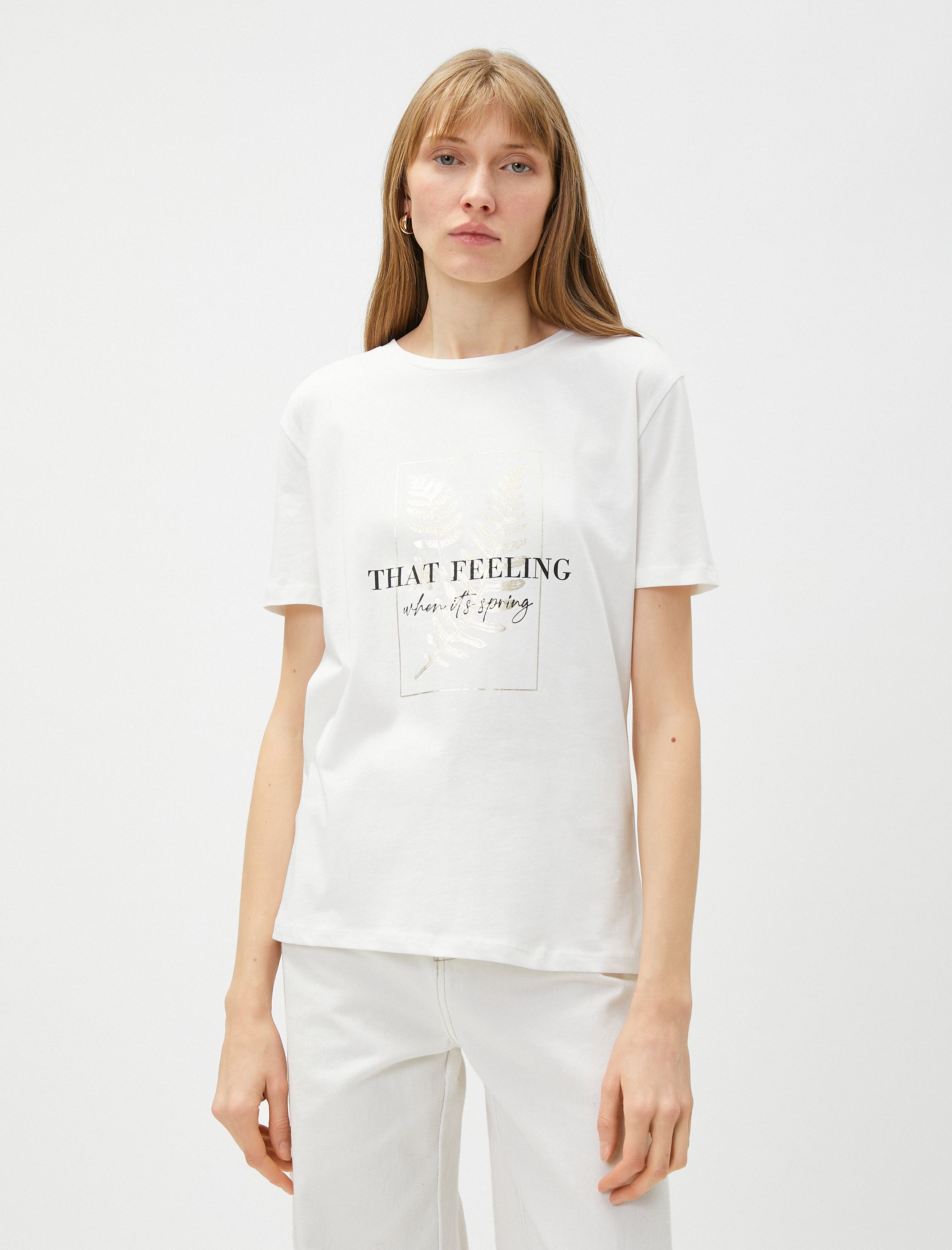   Baskılı Tişört Kısa Kollu Bisiklet Yaka