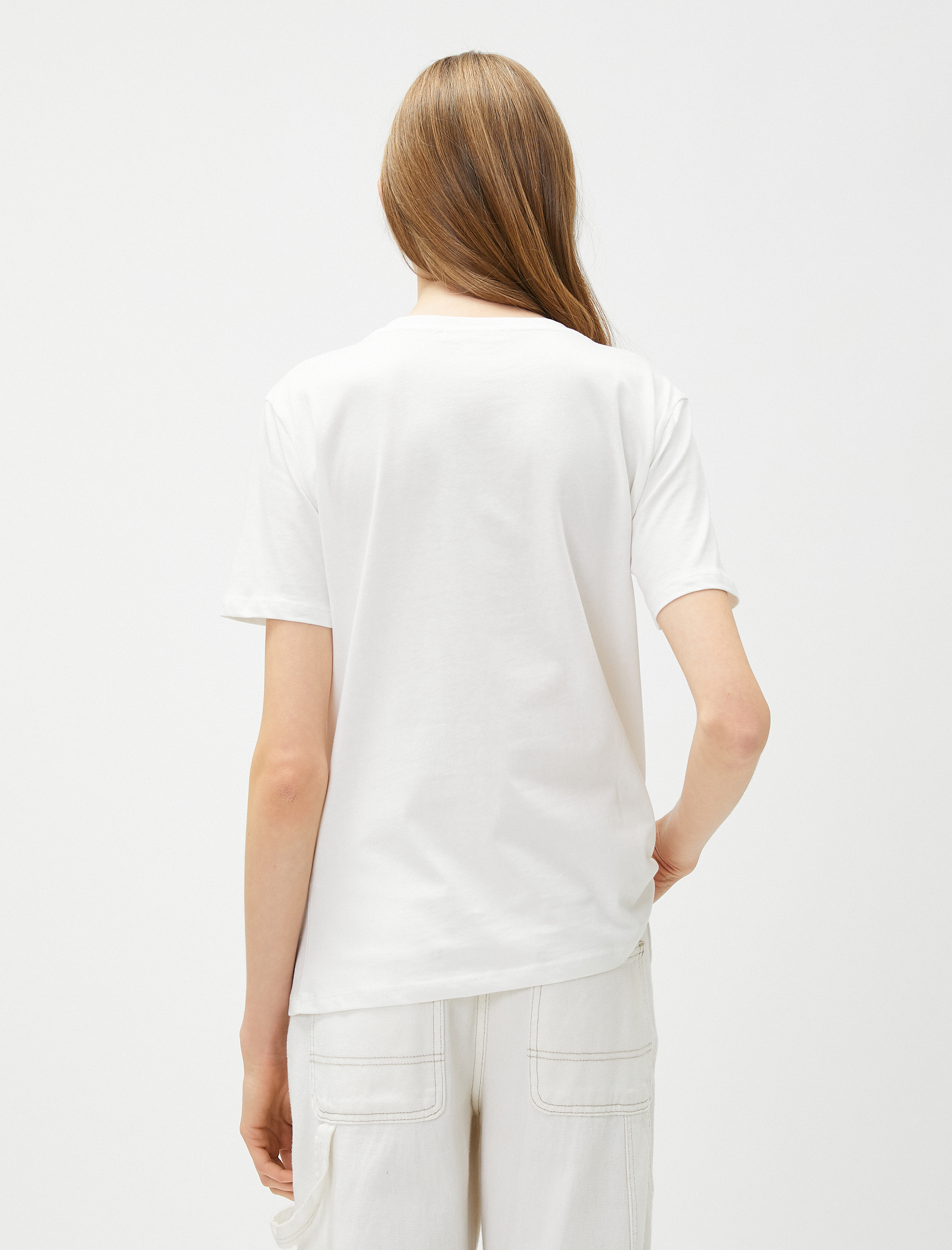   Baskılı Tişört Kısa Kollu Bisiklet Yaka