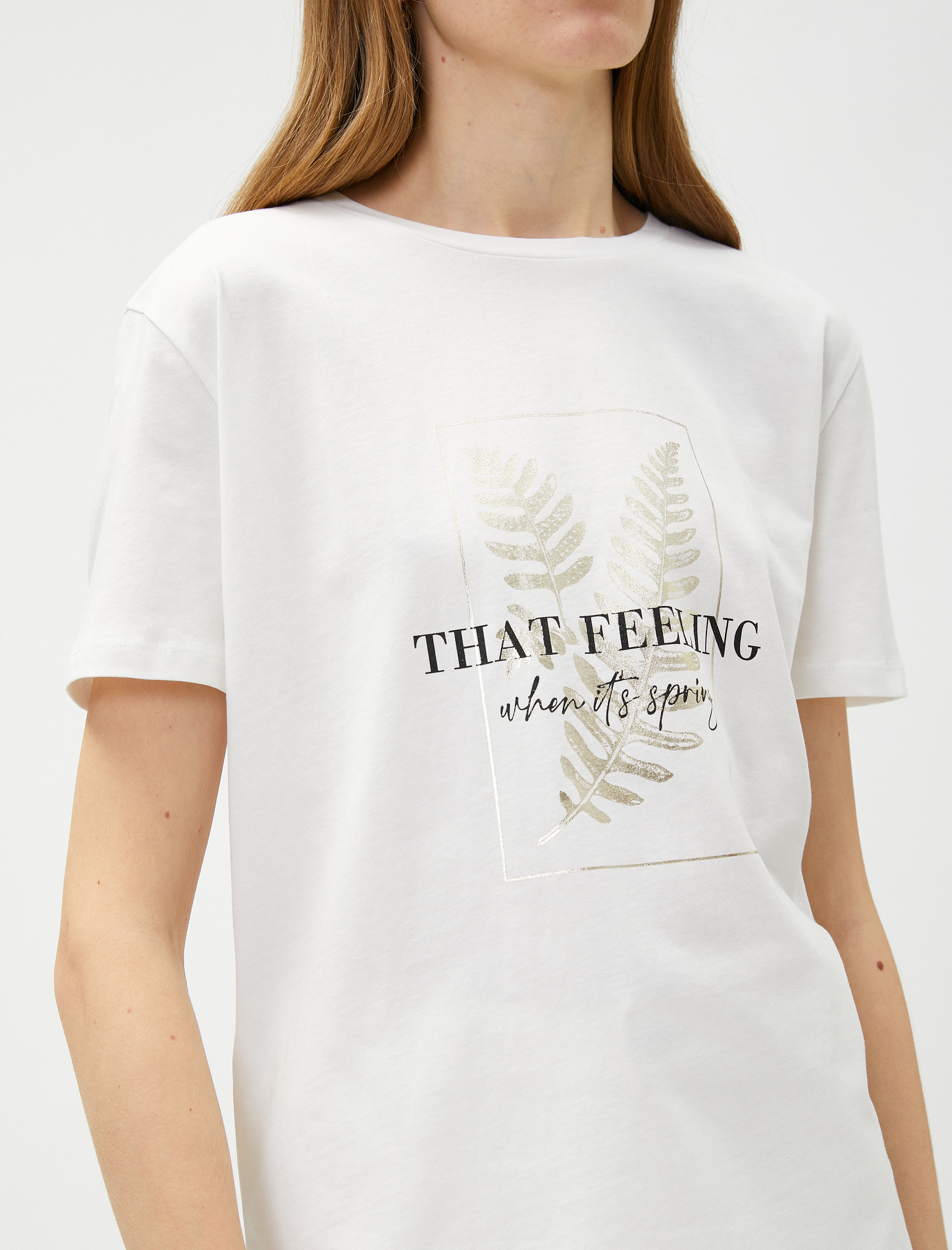   Baskılı Tişört Kısa Kollu Bisiklet Yaka