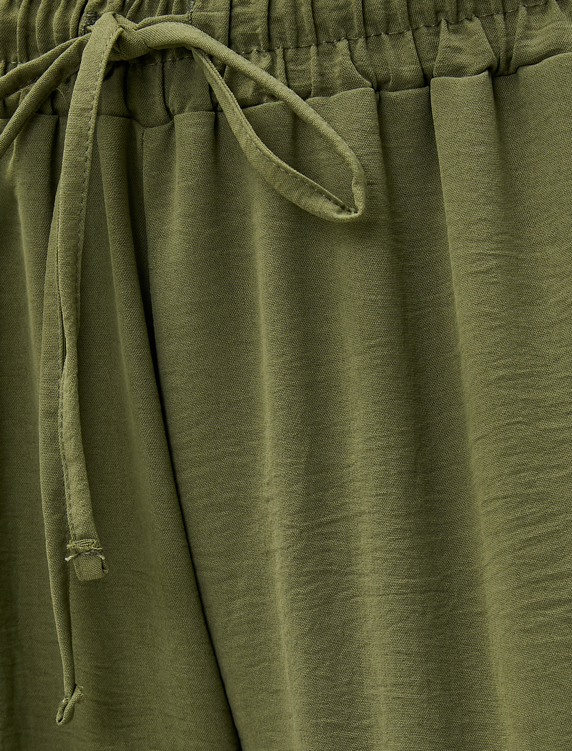   Rahat Pantolon Bol Paça Beli Bağlamalı