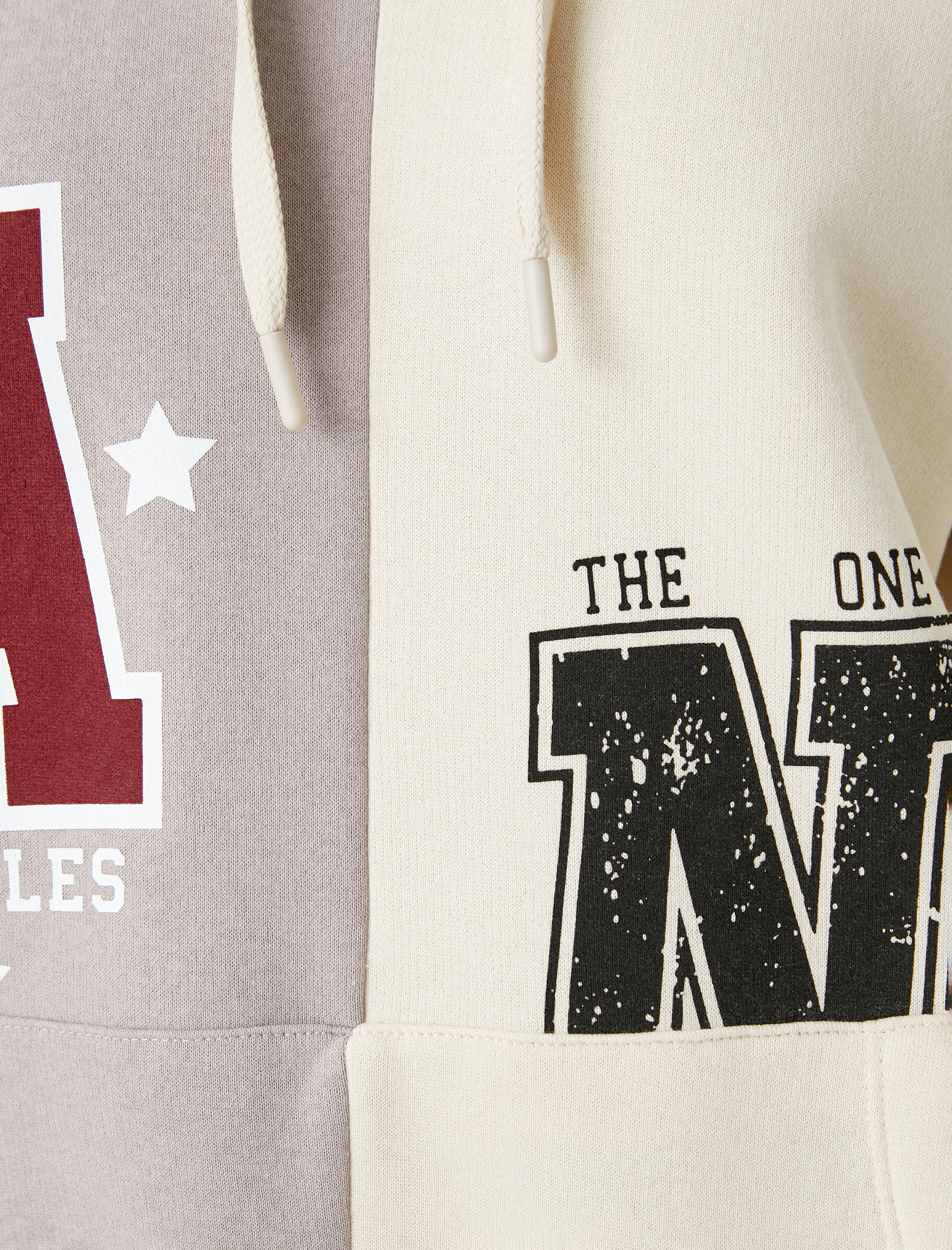   Kapüşonlu Sweatshirt Kolej Baskılı Kanguru Cepli Uzun Kollu İçi Polarlı