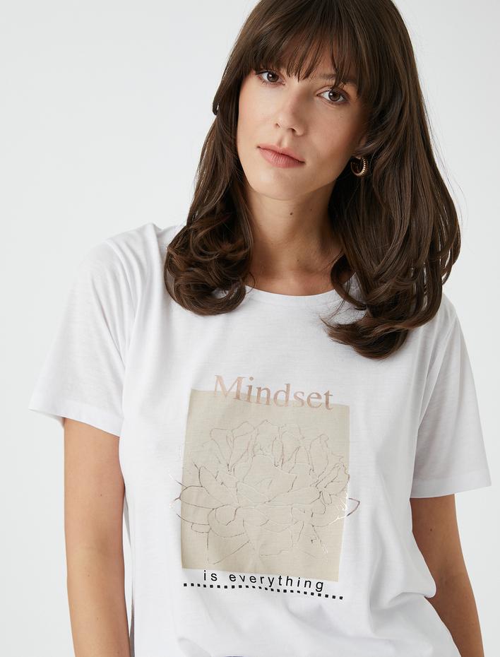  Baskılı Tişört Kısa Kollu