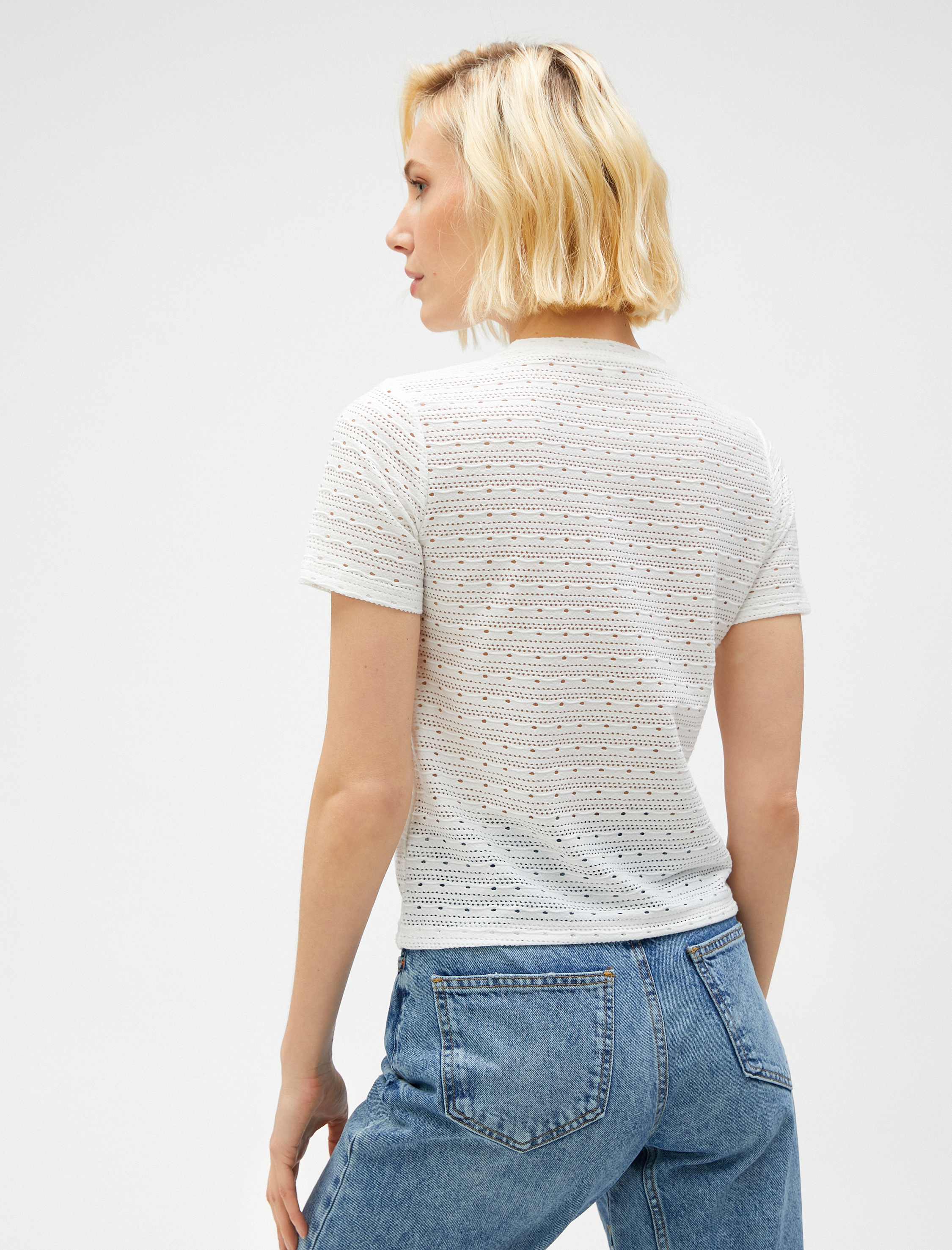   Ajurlu Tişört Kısa Kollu