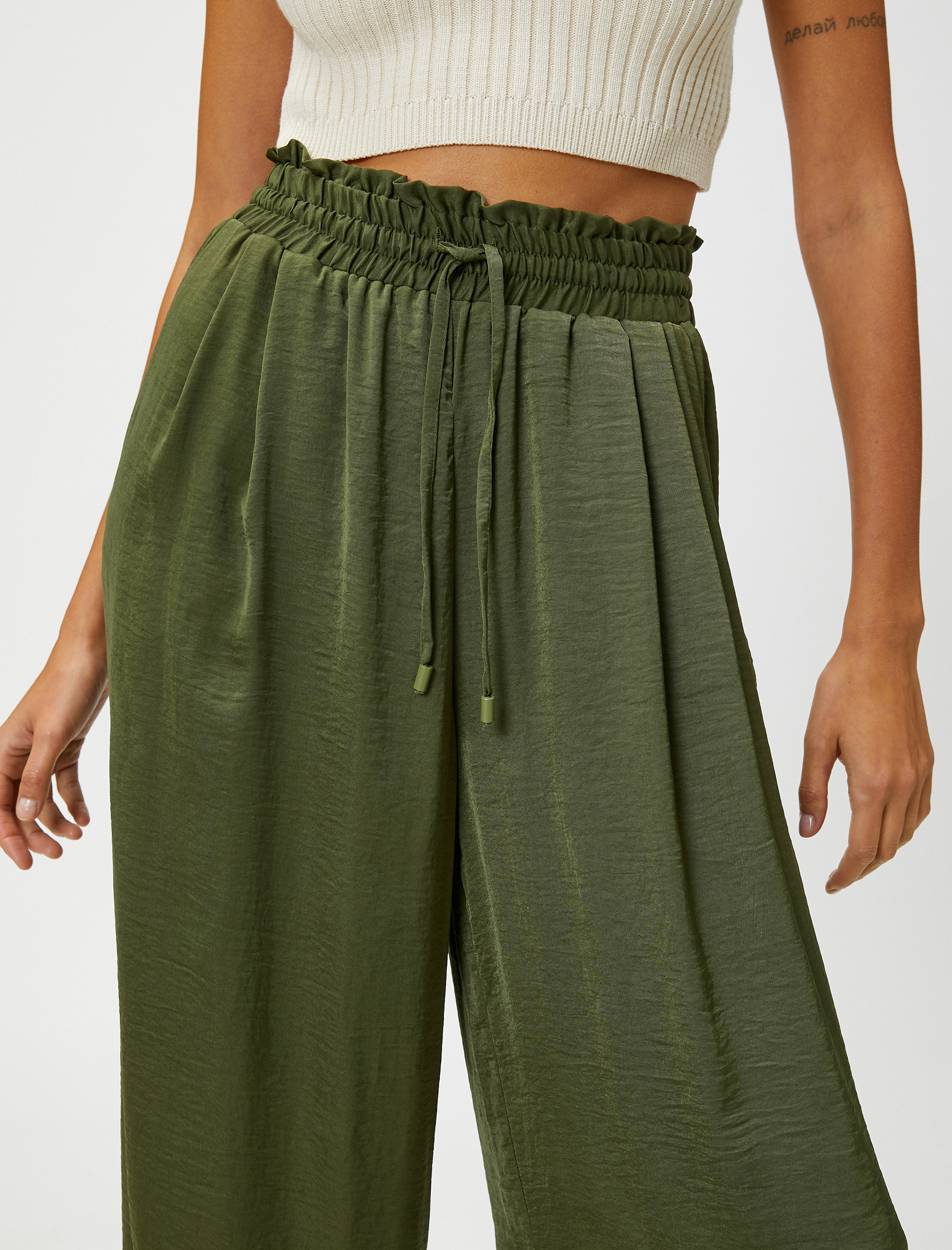   Palazzo Pantolon Beli Bağlamalı