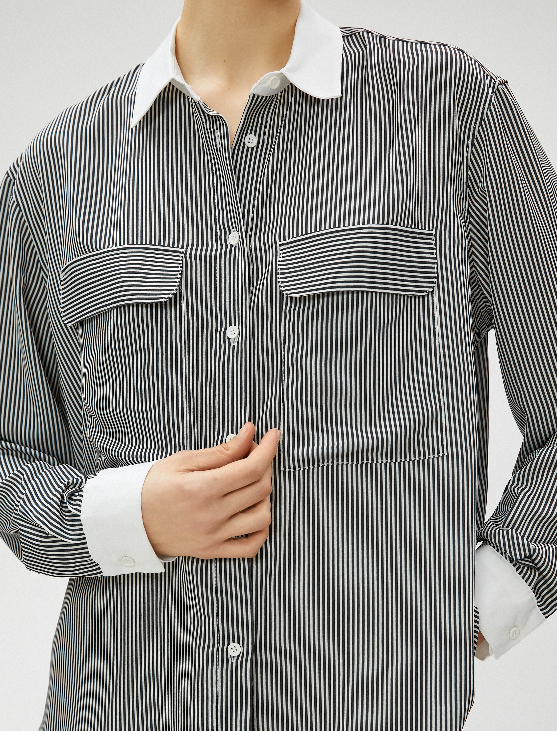   Cep Detaylı Gömlek Uzun Kollu