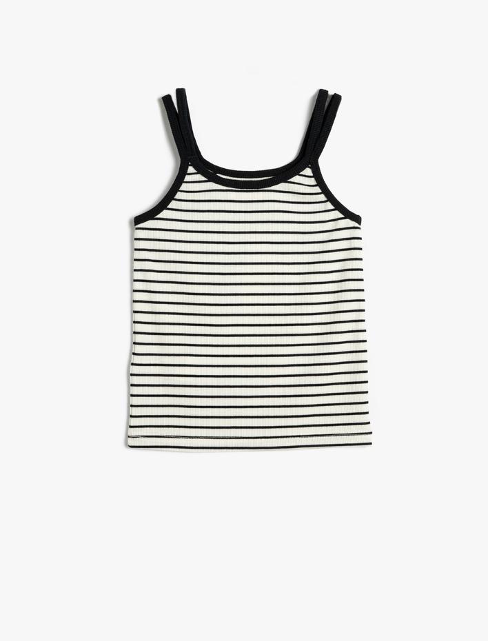 Kız Çocuk Atlet Askılı Ribanalı U Yaka