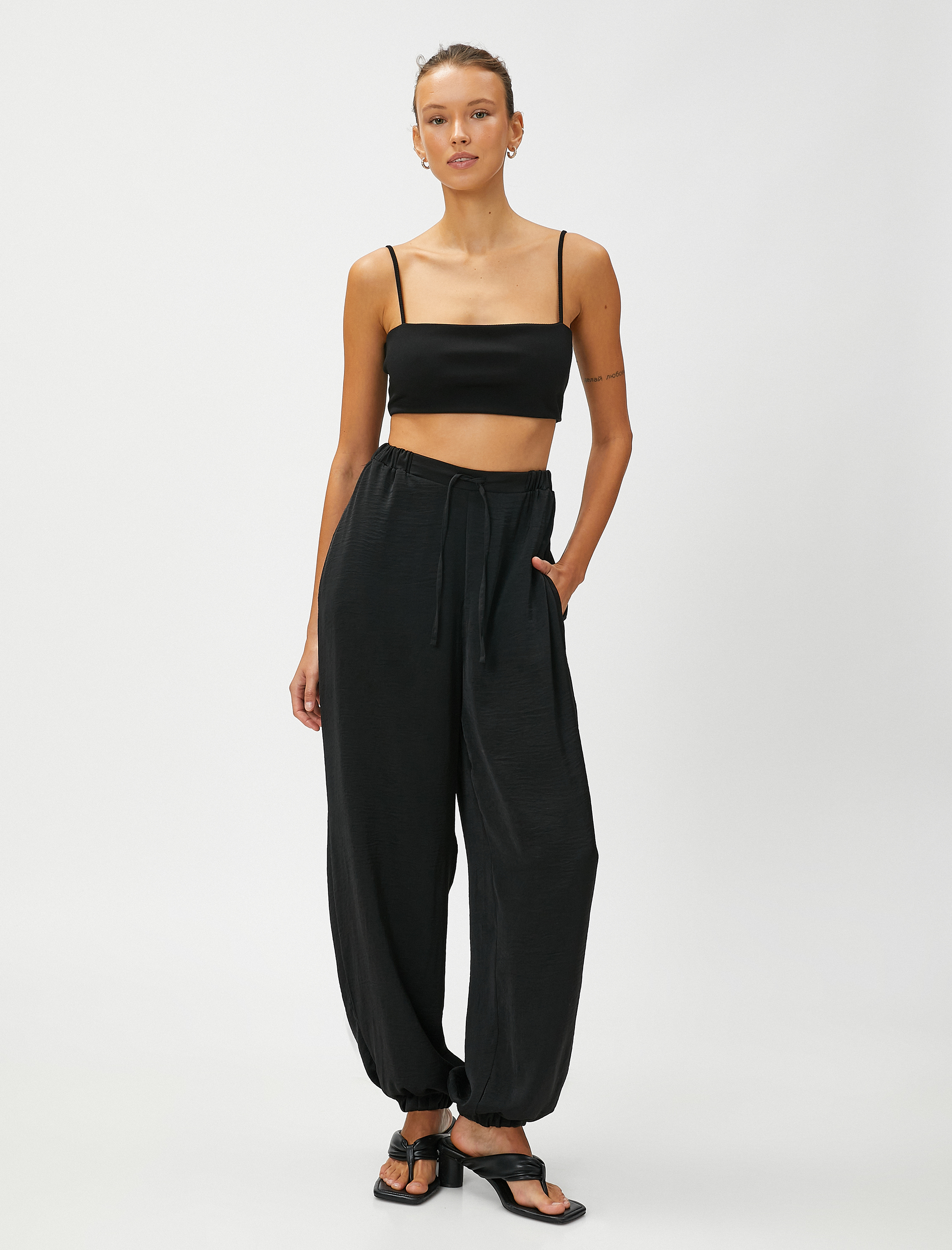   Jogger Pantolon Beli Bağlamalı Rahat Kesim