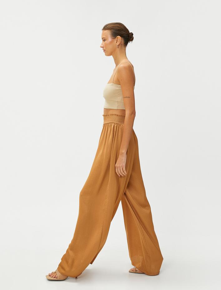  Geniş Paça Pantolon Beli Lastikli