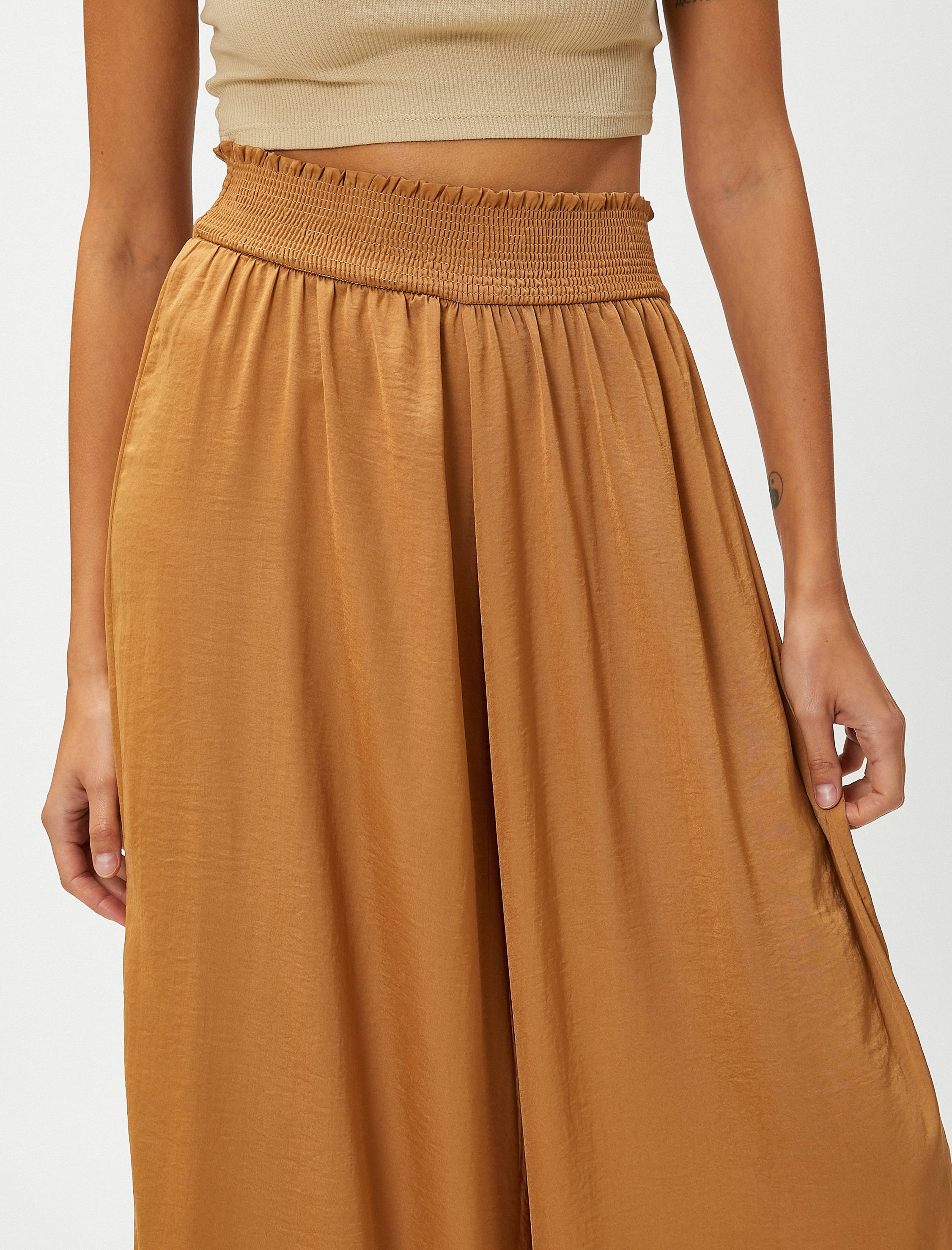   Geniş Paça Pantolon Beli Lastikli