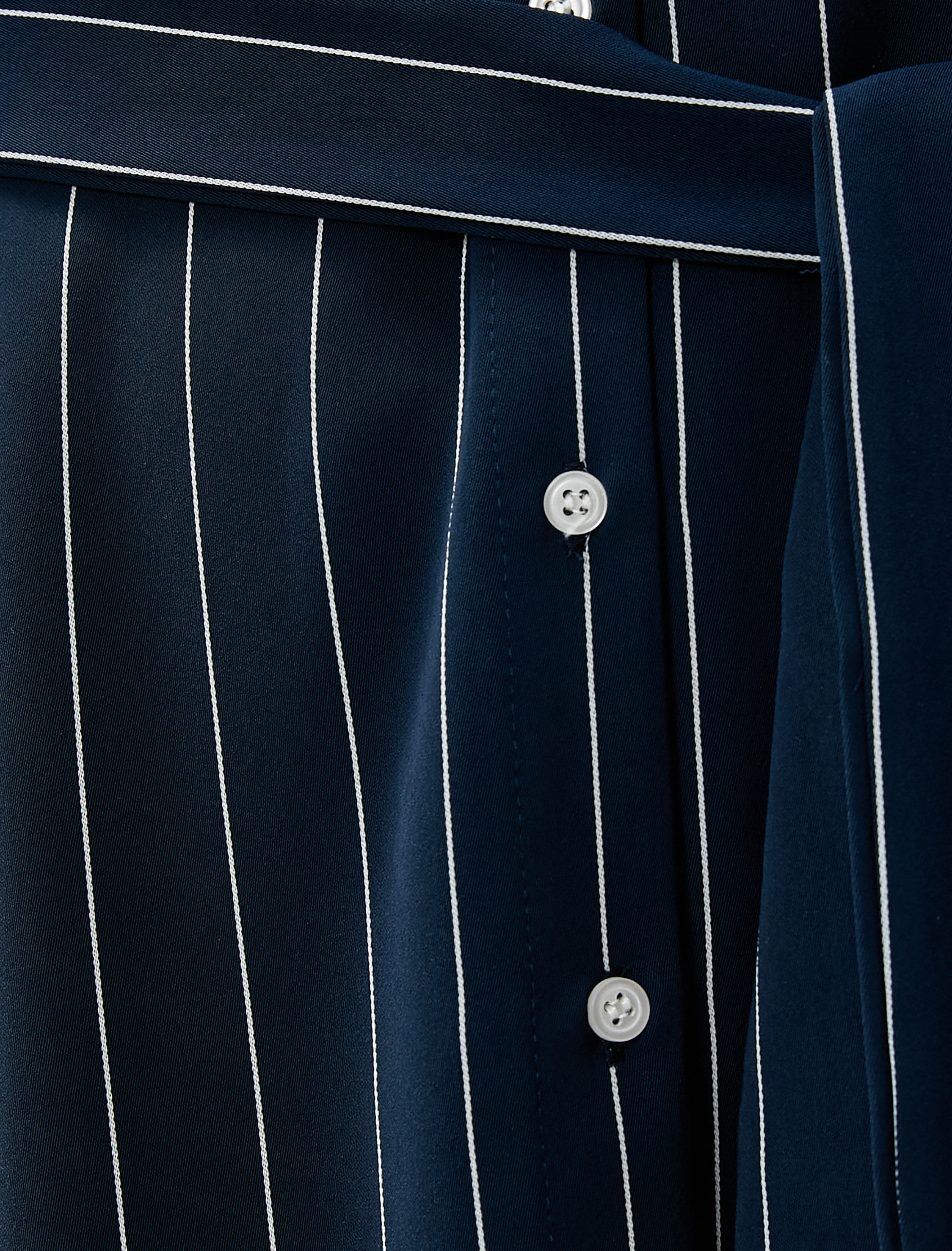   Midi Boy Gömlek Elbise Kuşaklı Yırtmaçlı