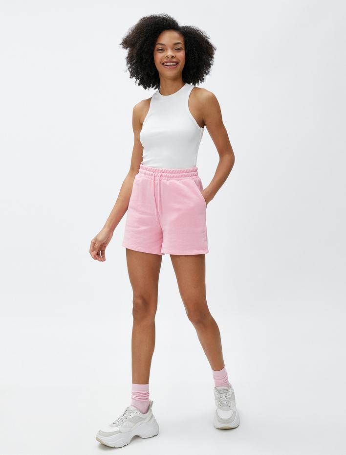  Mini Şort Beli Bağcıklı Cep Detaylı