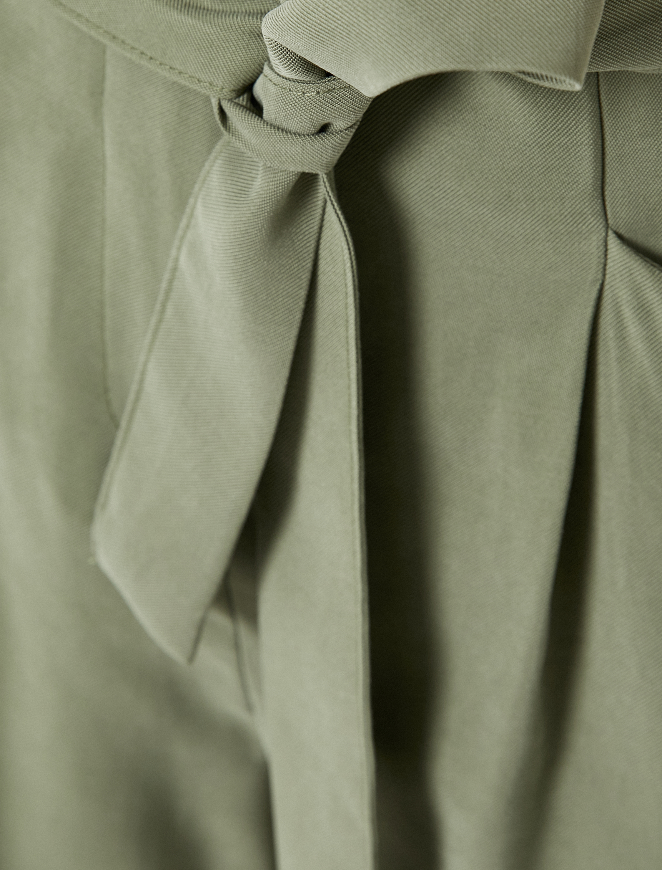   İpeksi Dokulu Şort Kemerli Cepli