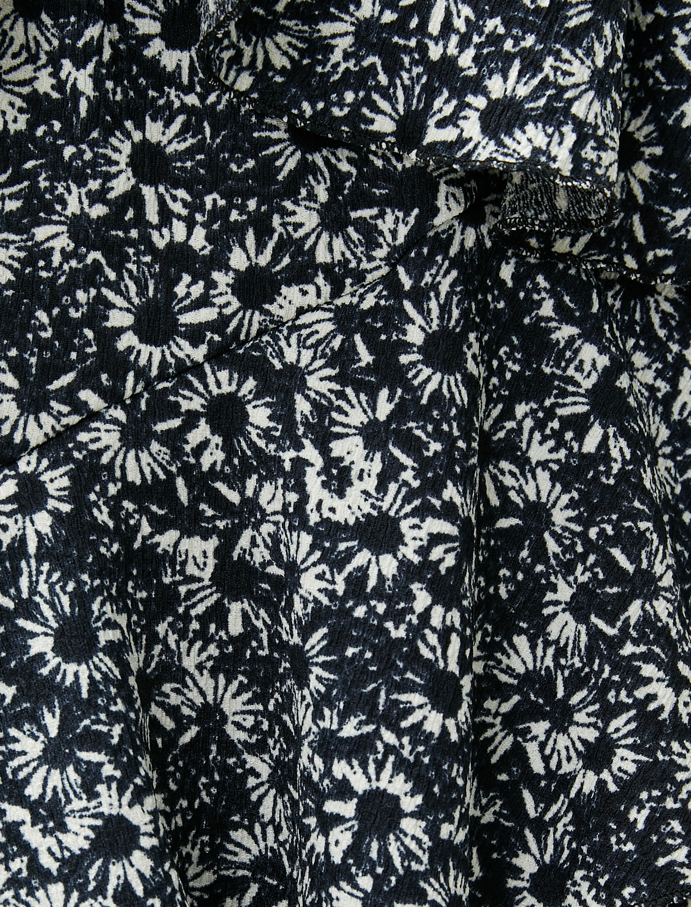   Çiçekli Mini Tulum Omzu Açık Volanlı Fırfırlı Bürümcük