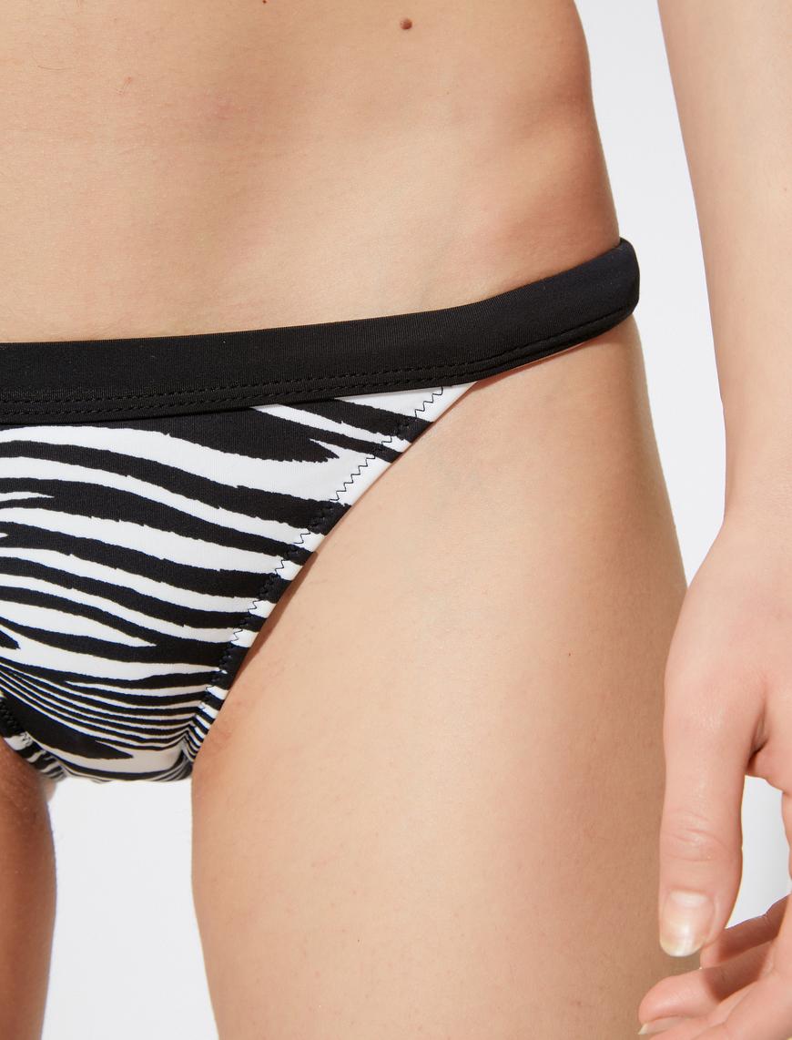   Zebra Desenli Bikini Altı Normal Bel