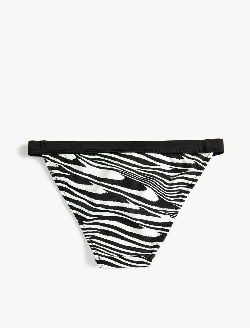   Zebra Desenli Bikini Altı Normal Bel