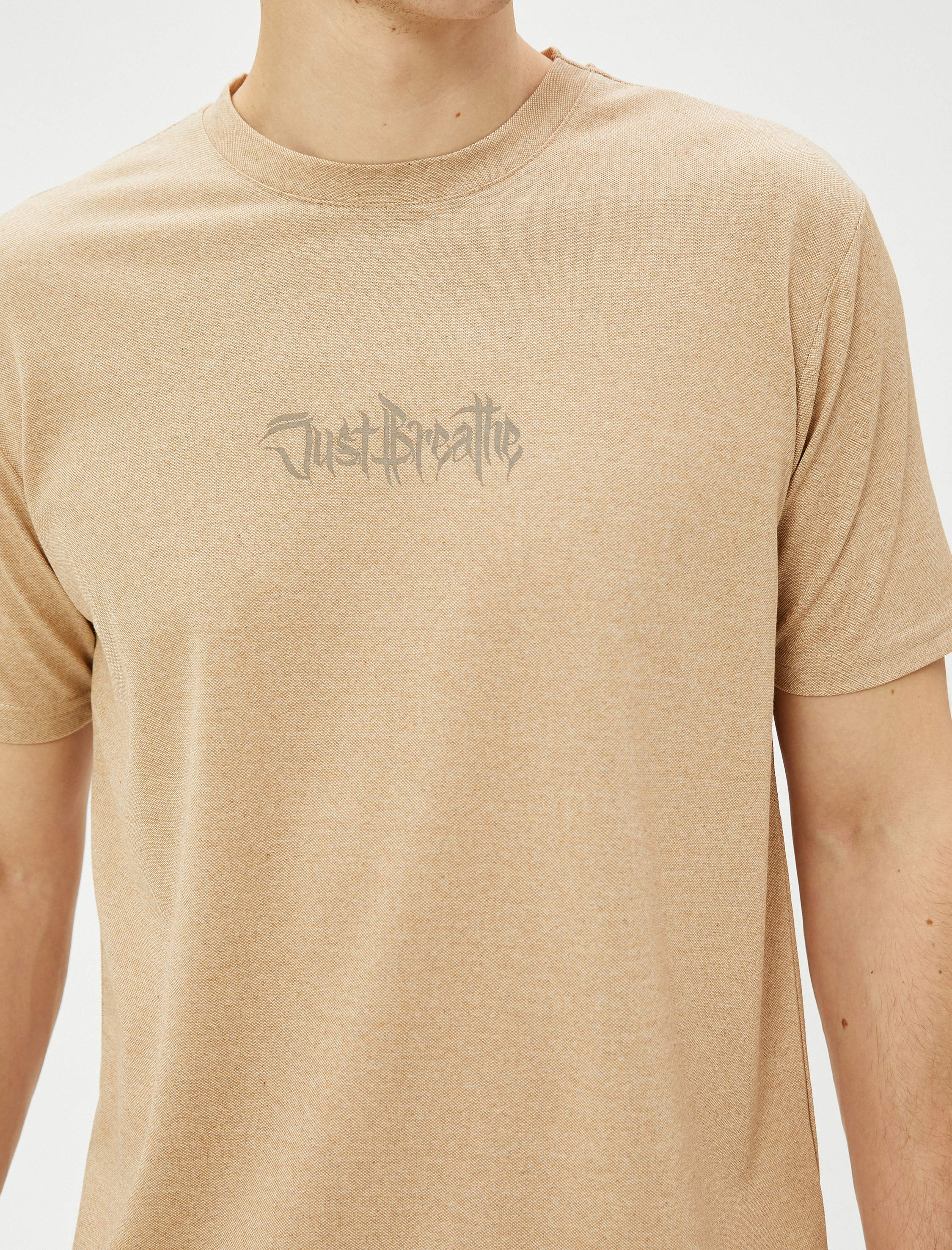   Grafiti Slogan Baskılı Tişört Bisiklet Yaka Kısa Kollu