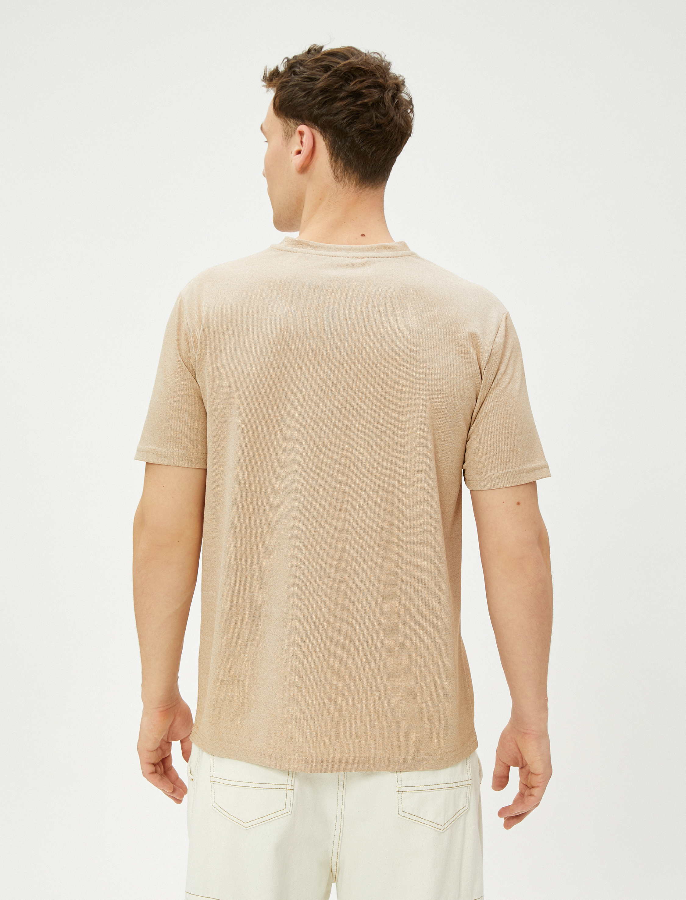   Grafiti Slogan Baskılı Tişört Bisiklet Yaka Kısa Kollu