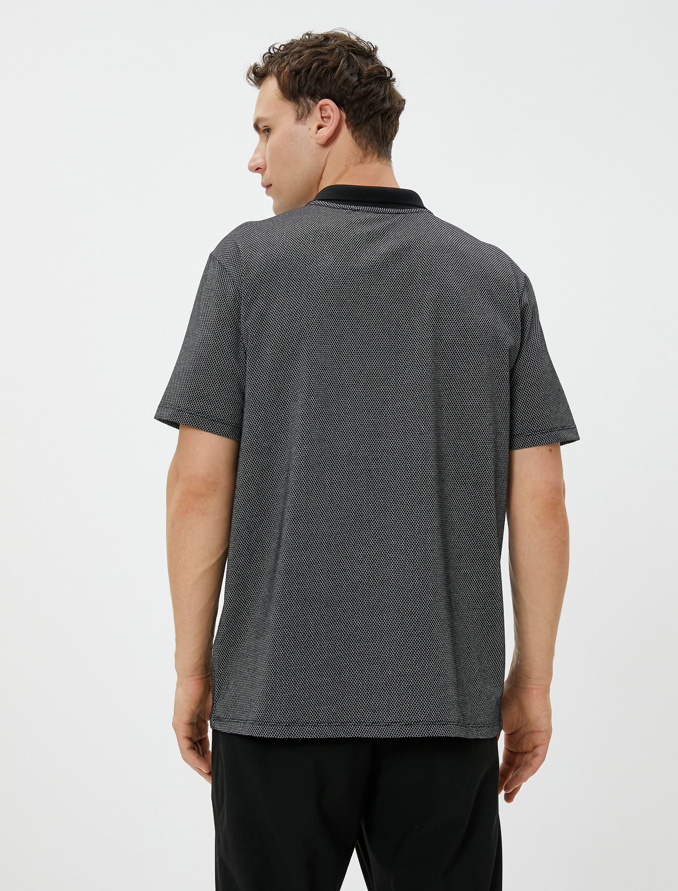 Basic Polo Yaka Tişört Düğmeli Kısa Kollu