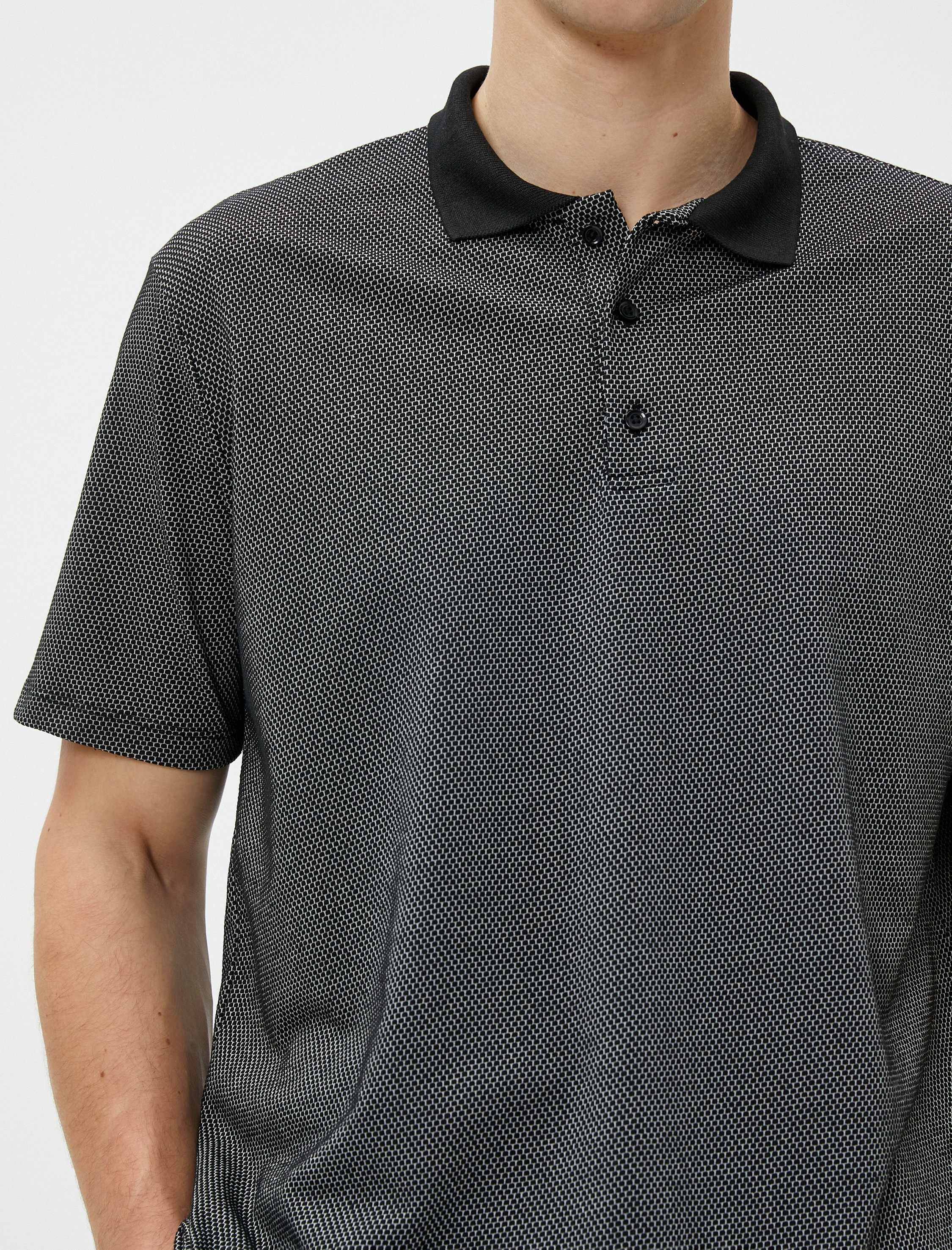 Basic Polo Yaka Tişört Düğmeli Kısa Kollu