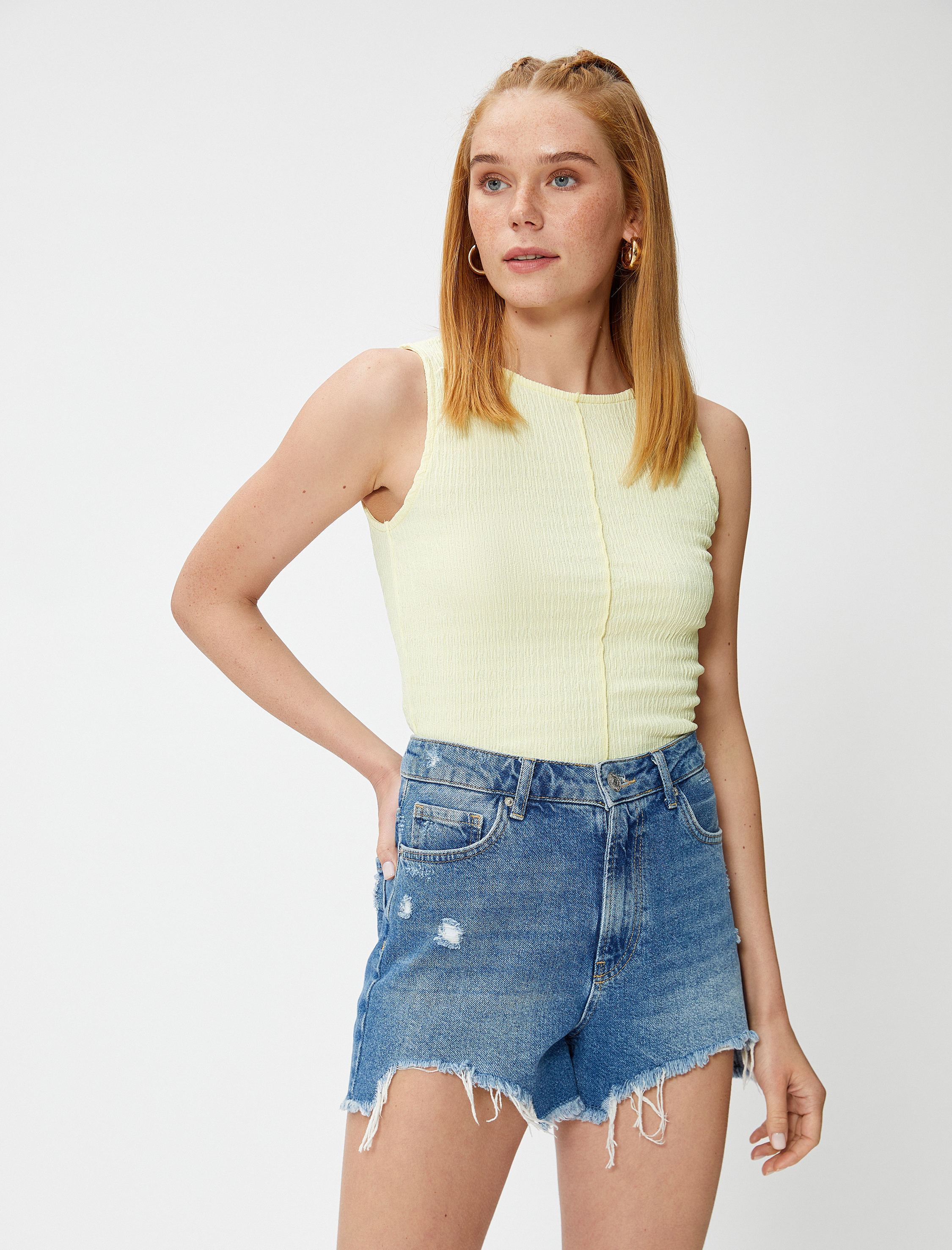   Bisiklet Yaka Kolsuz Atlet Nervürlü