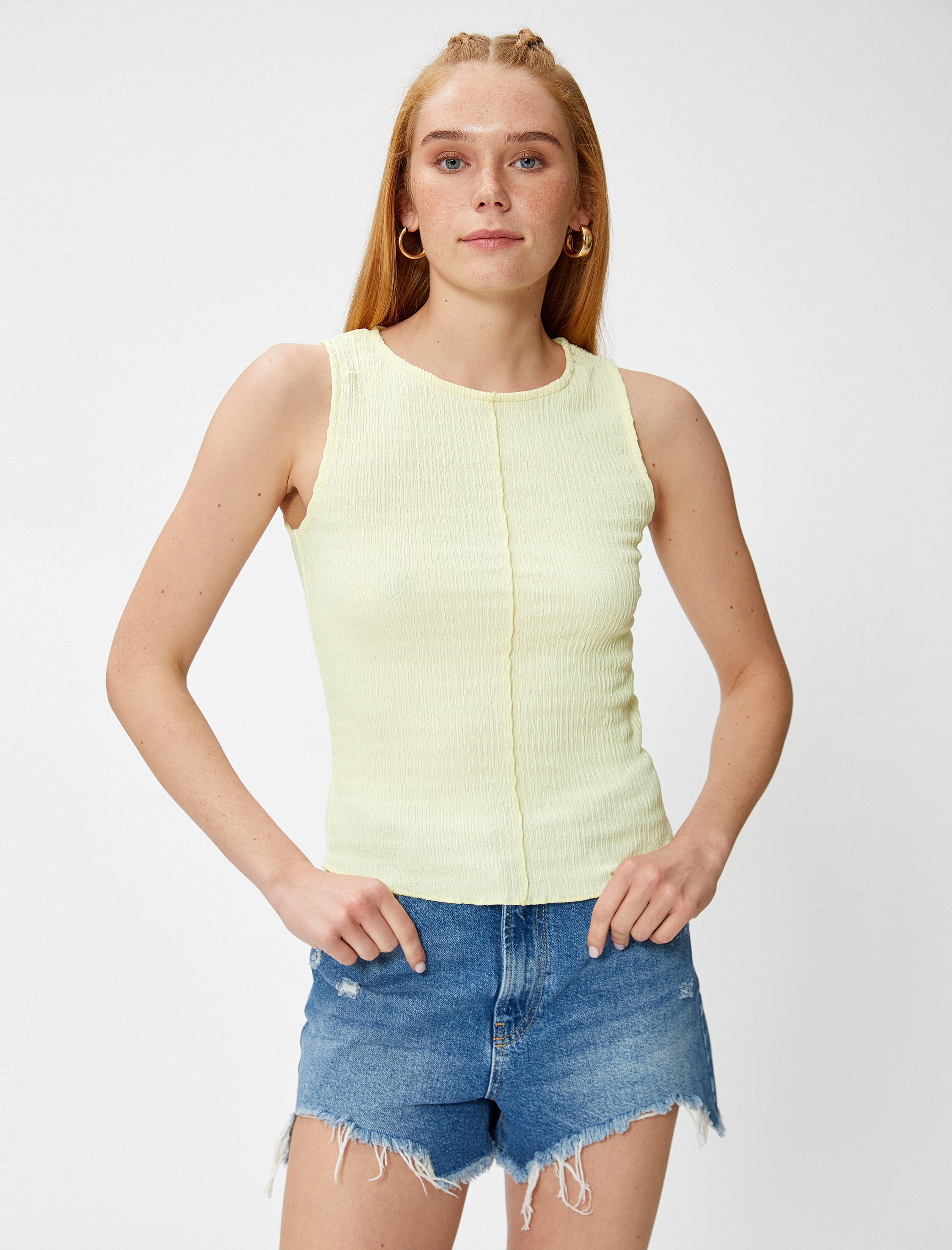   Bisiklet Yaka Kolsuz Atlet Nervürlü