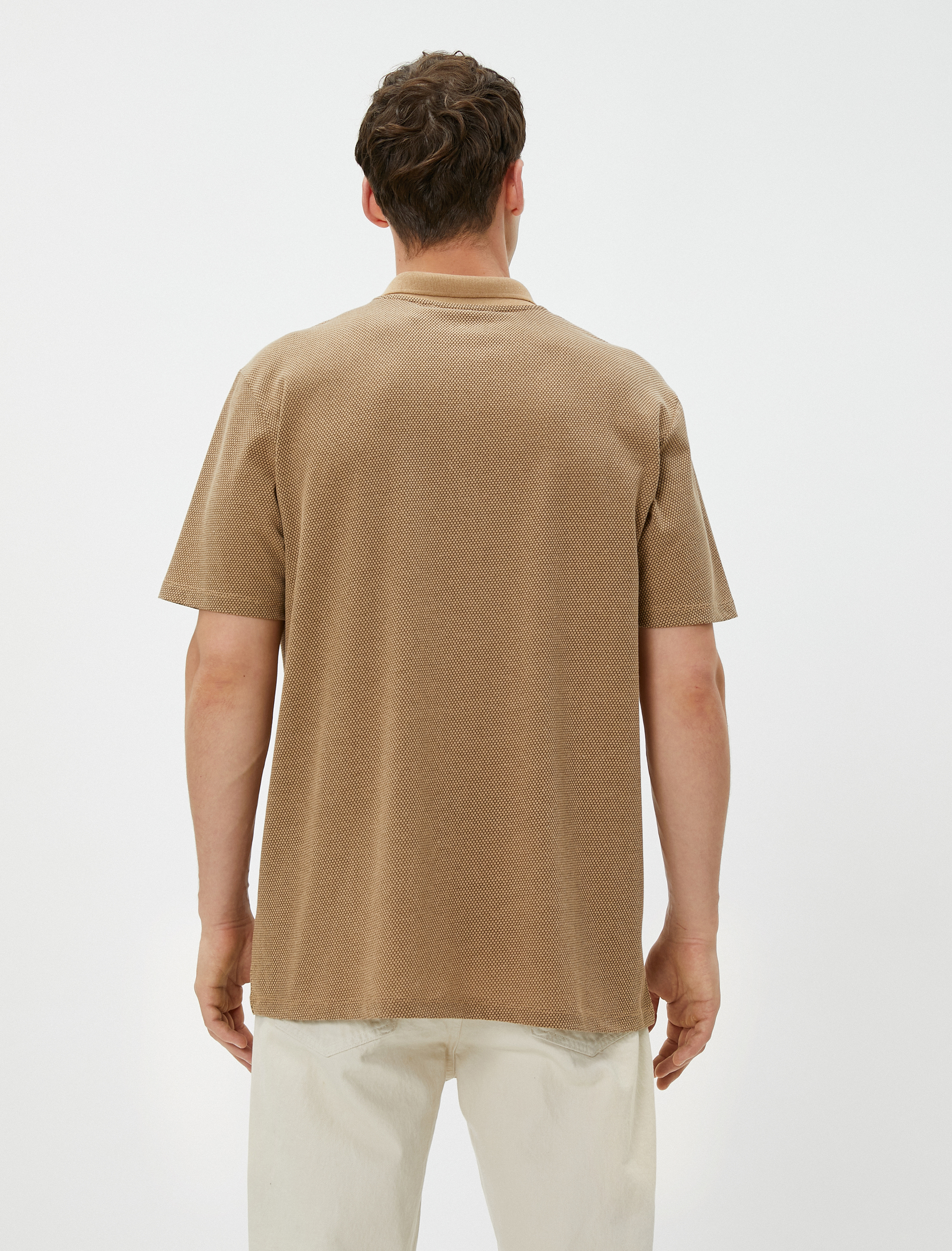 Basic Polo Yaka Tişört Düğmeli Kısa Kollu