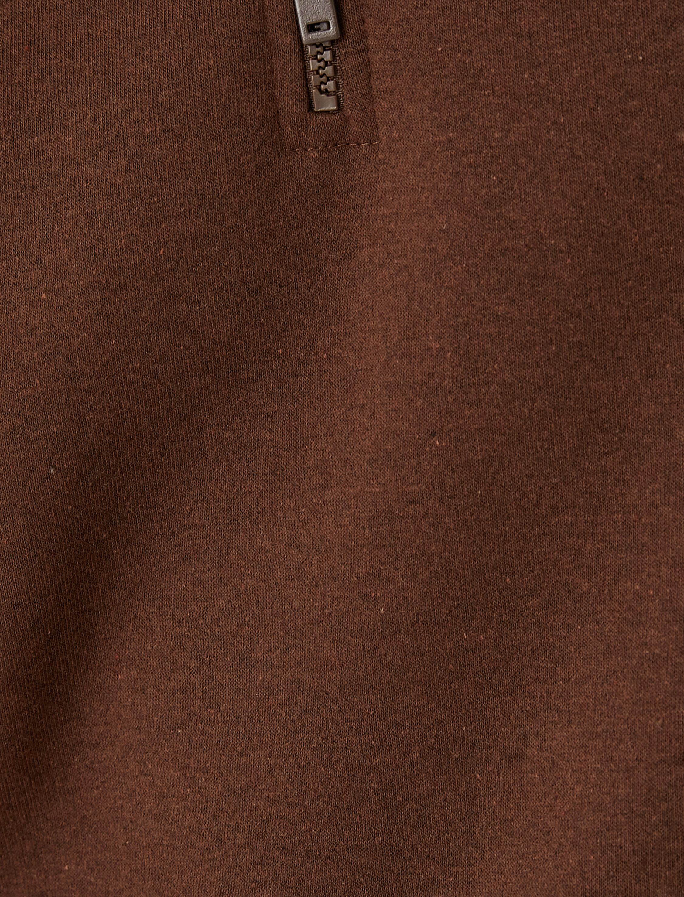   Yarım Fermuarlı Sweatshirt Dik Yaka Uzun Kollu Şardonlu