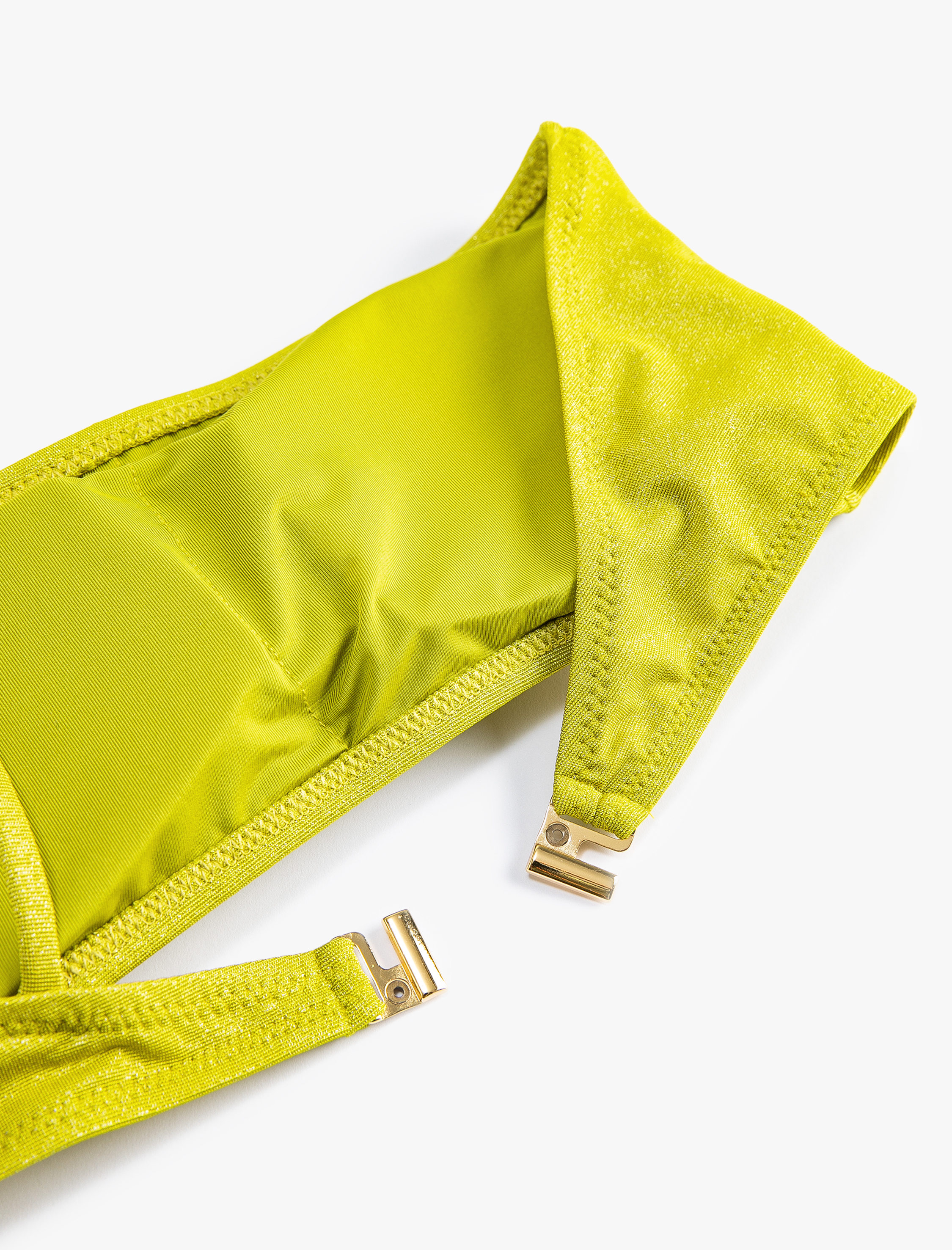   Simli Bikini Üstü Tek Omuz Boncuk Detaylı Kaplı