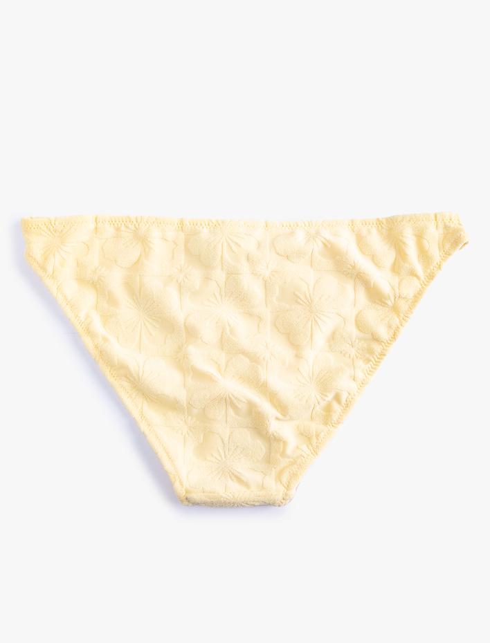  Çiçek Dokulu Bikini Altı Normal Bel